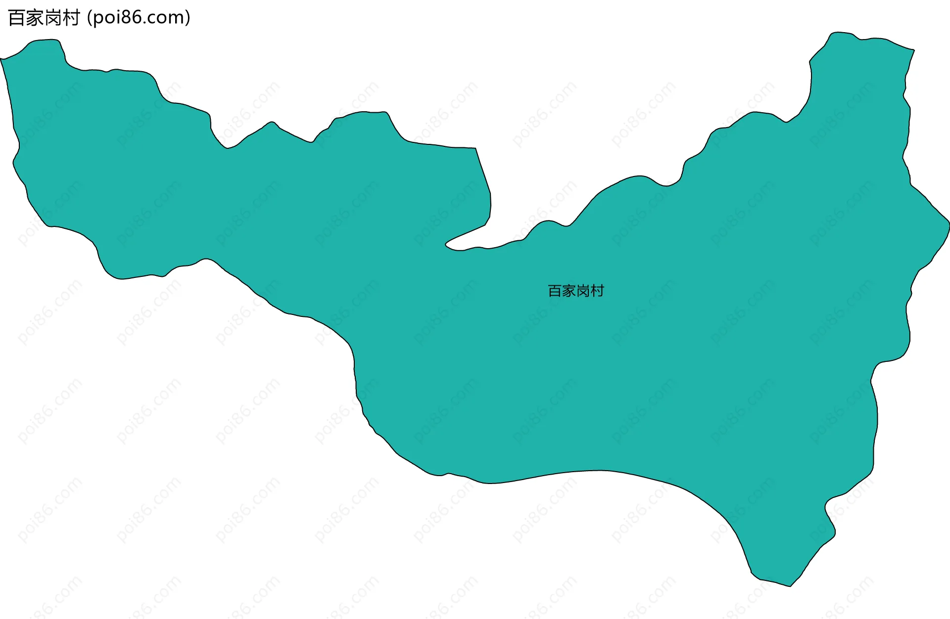 百家岗村边界地图