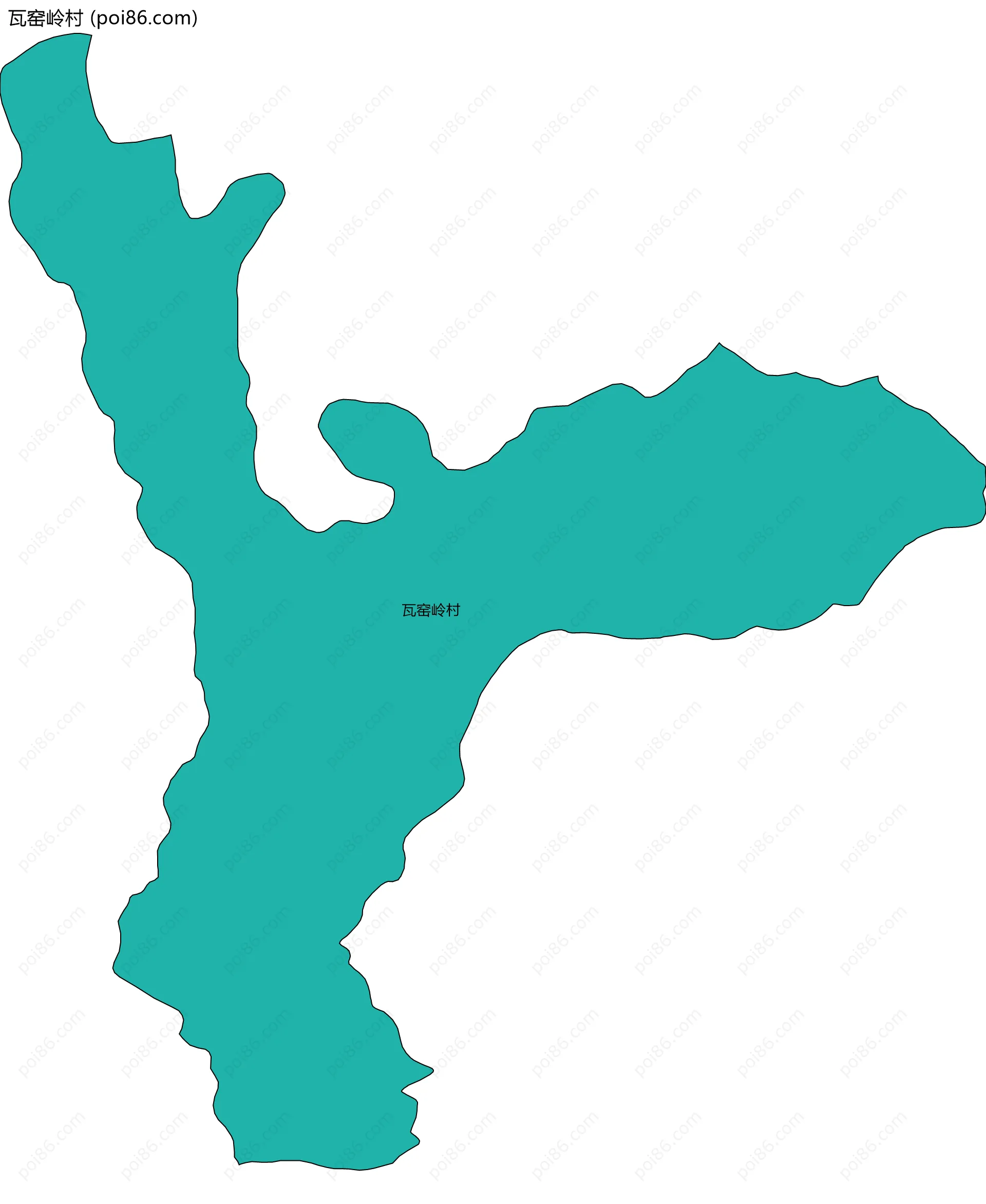 瓦窑岭村边界地图