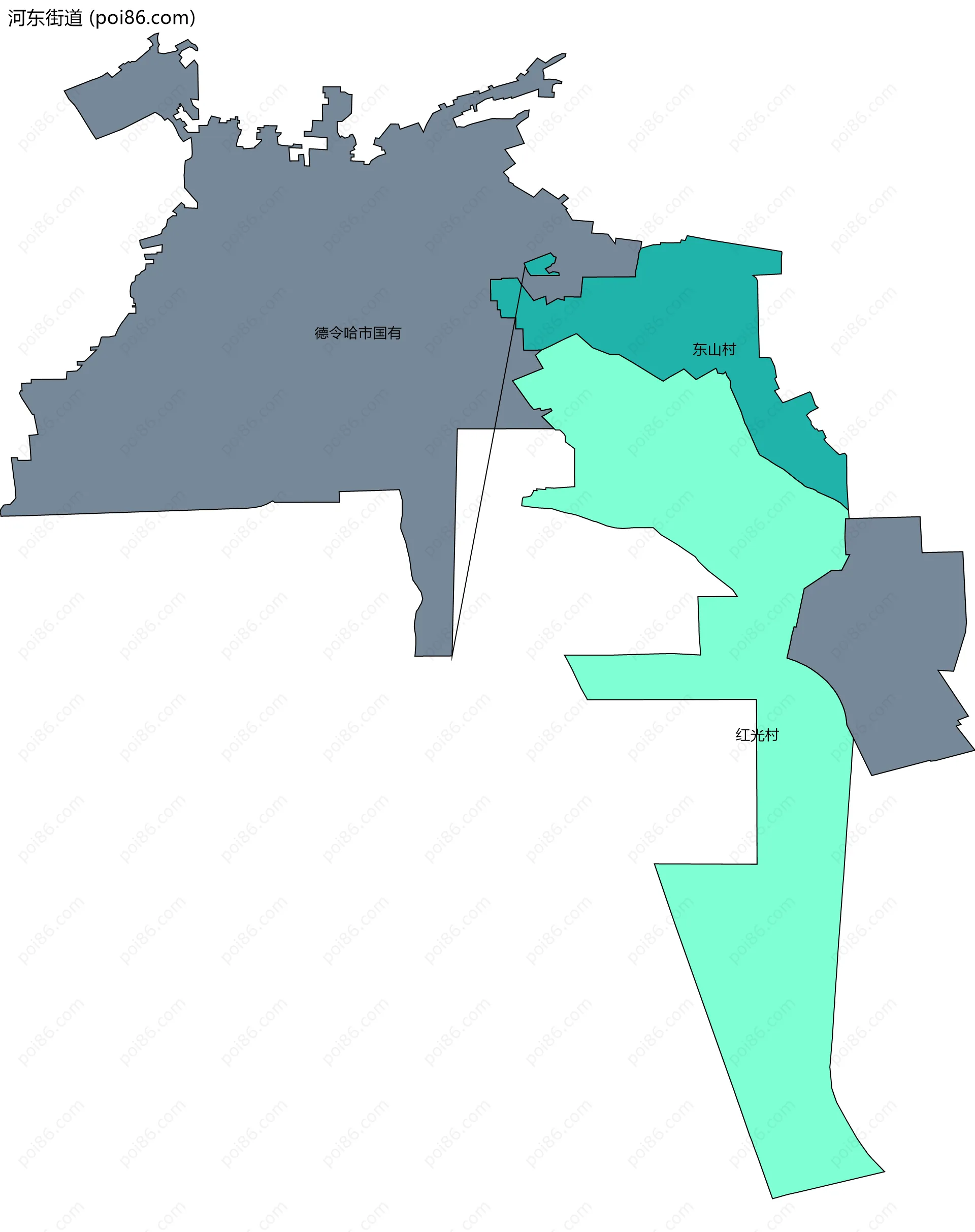 河东街道边界地图(五级行政区划)