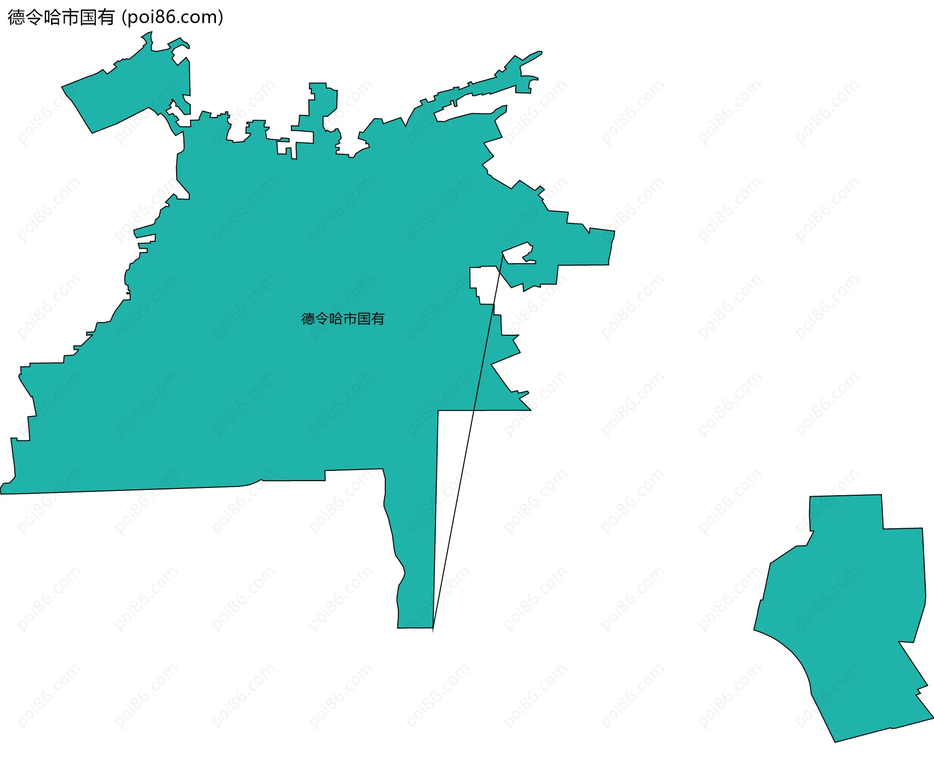 德令哈市国有边界地图