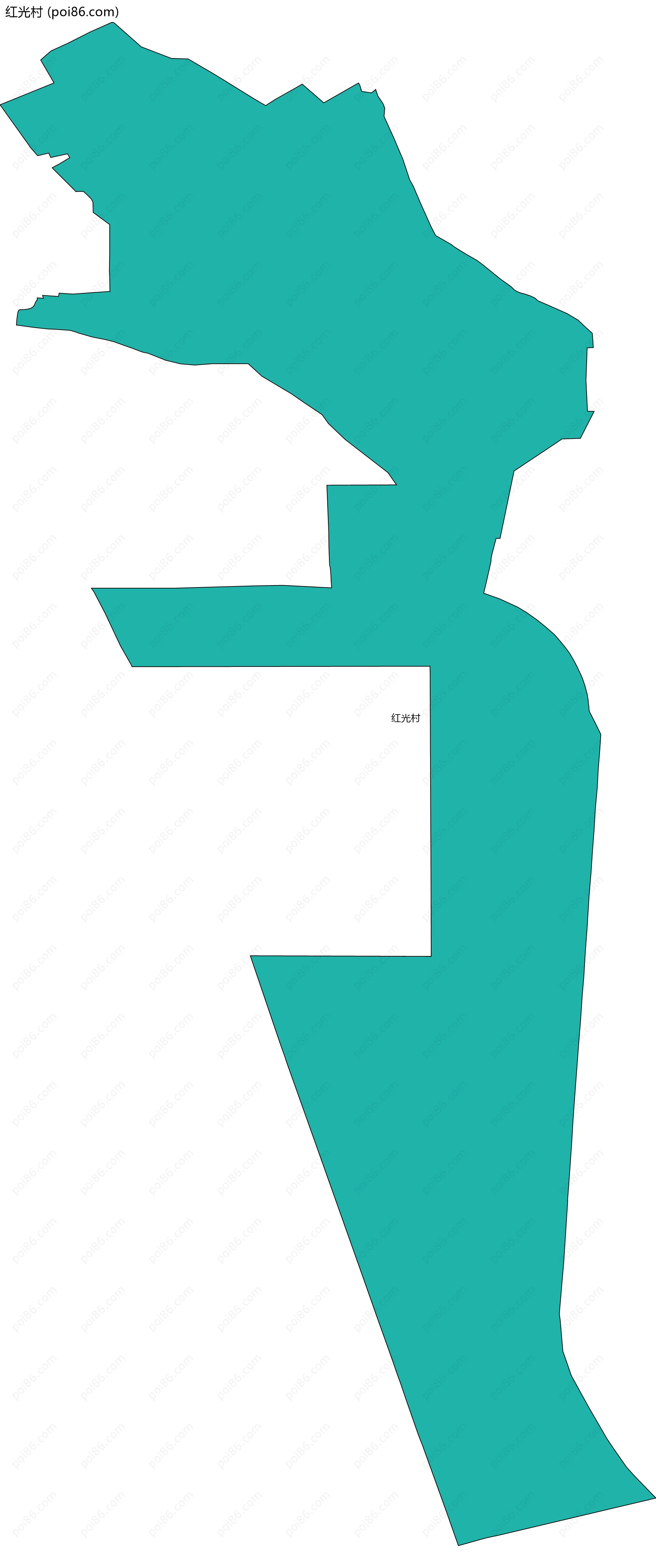 红光村边界地图