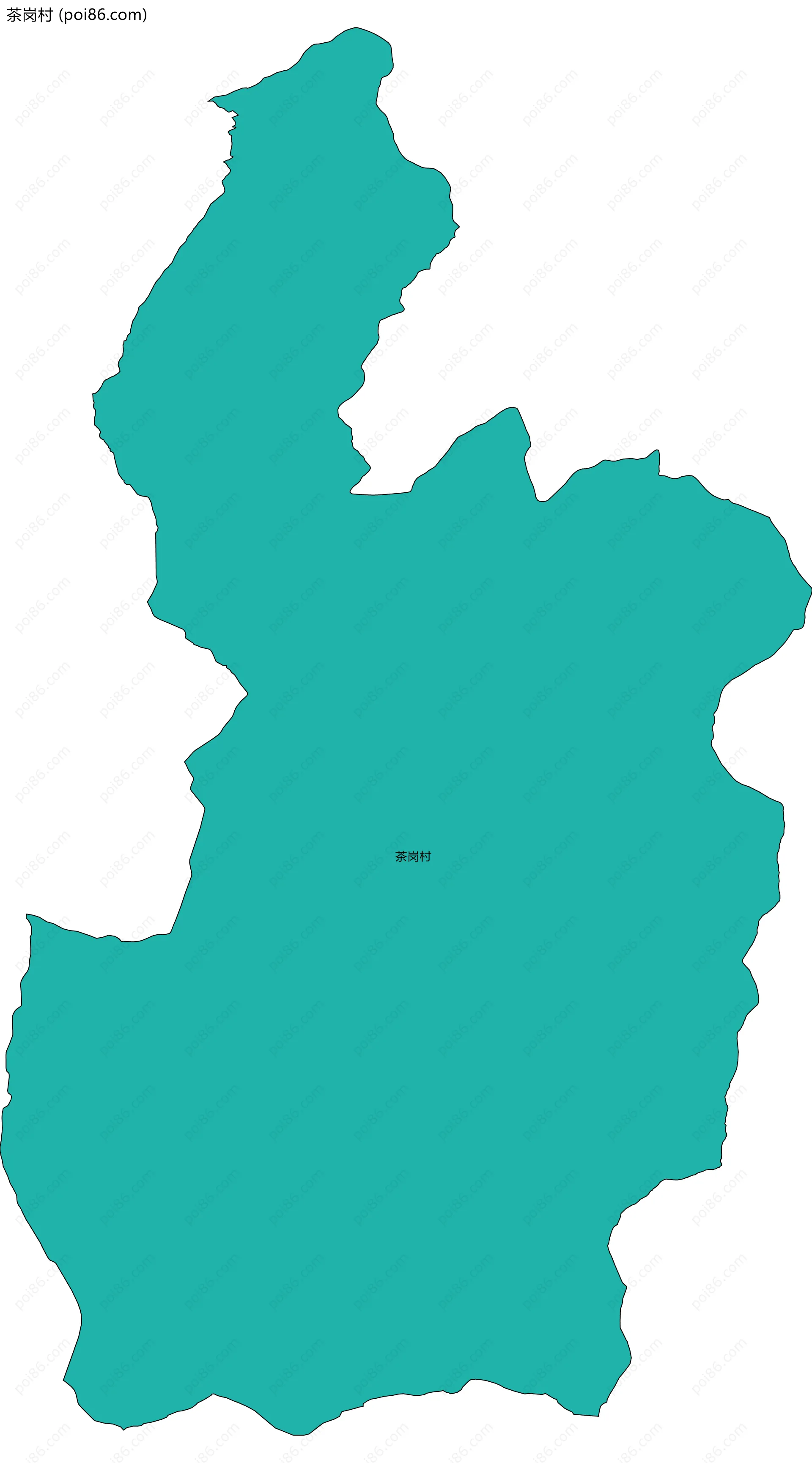 茶岗村边界地图