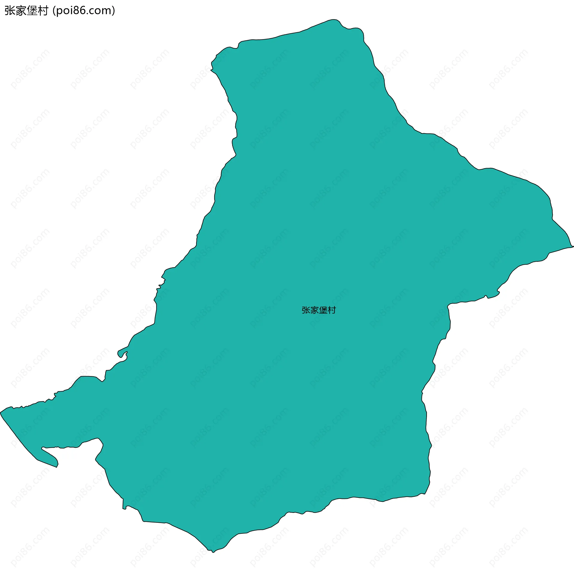 张家堡村边界地图