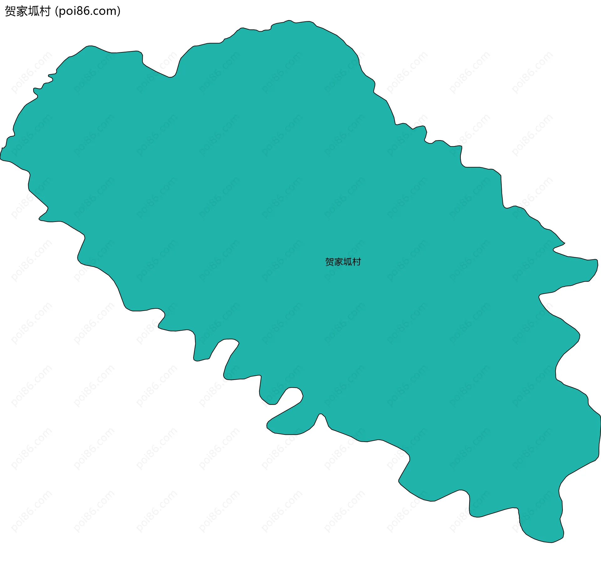 贺家坬村边界地图