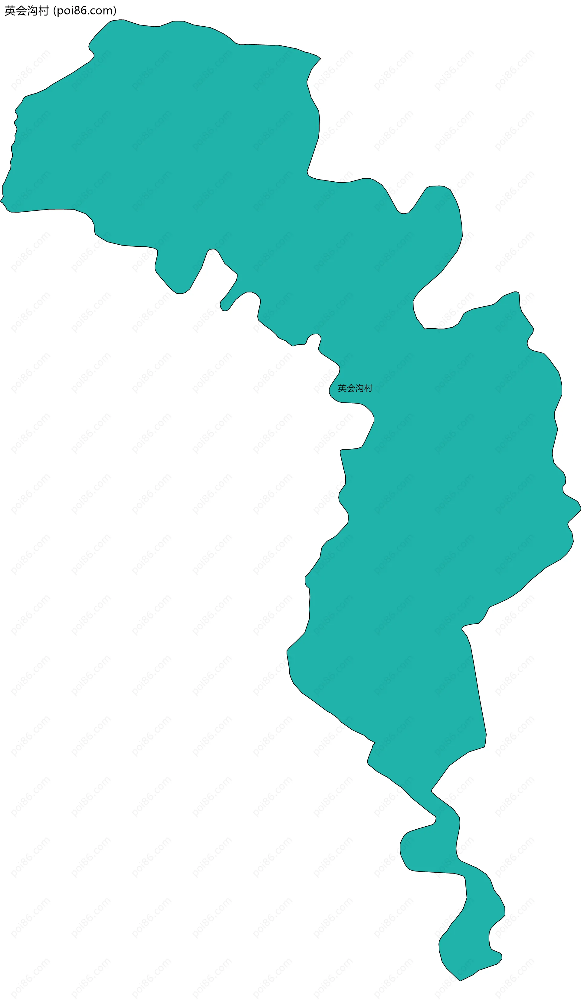 英会沟村边界地图