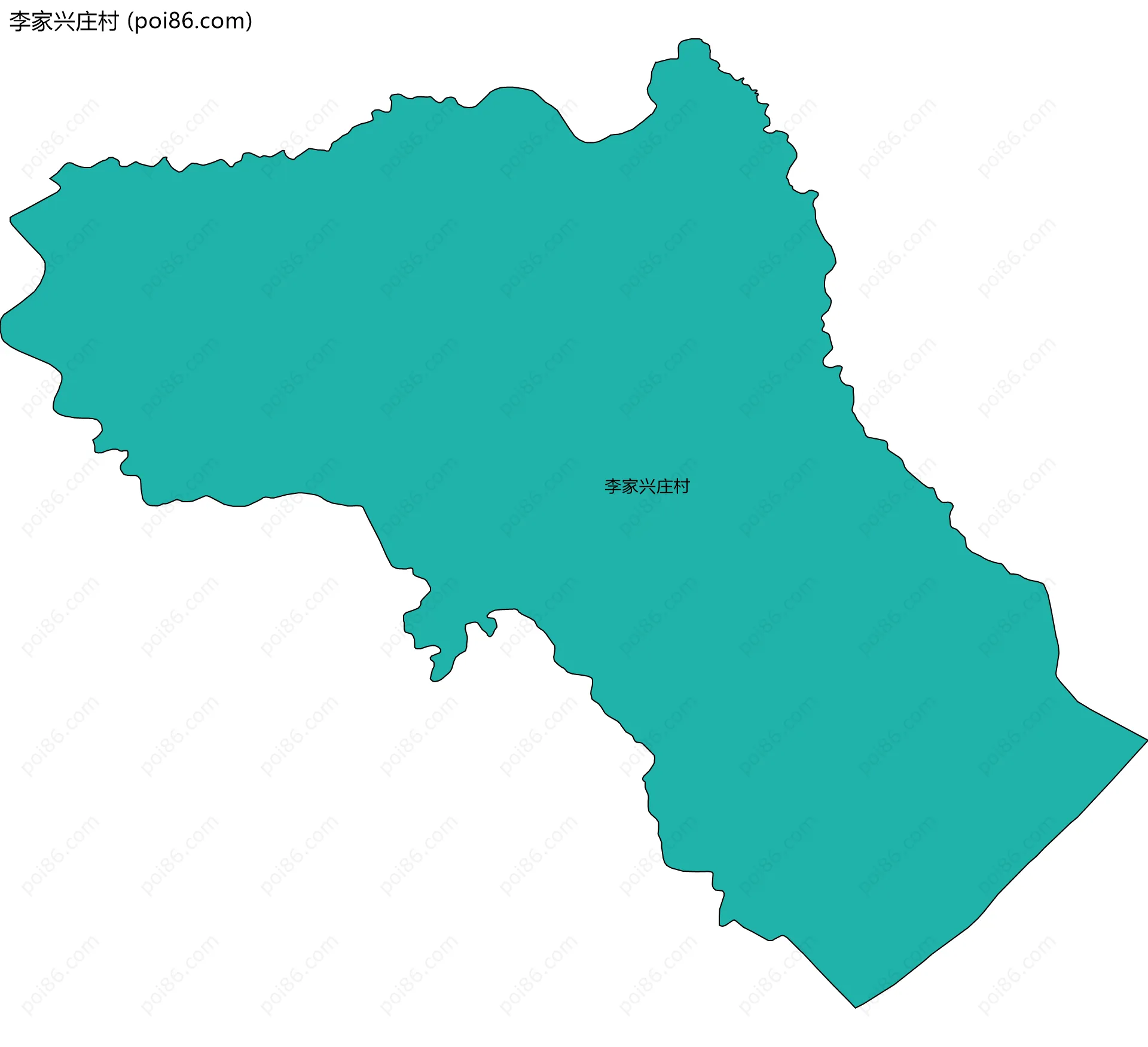 李家兴庄村边界地图
