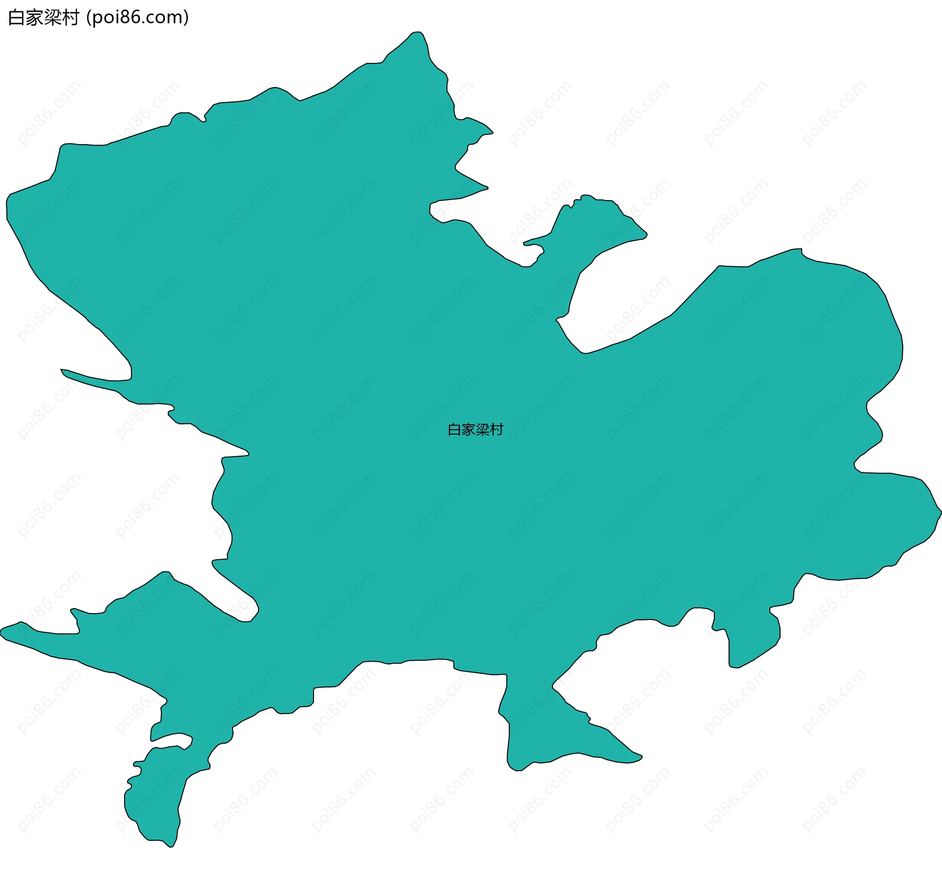 白家梁村边界地图