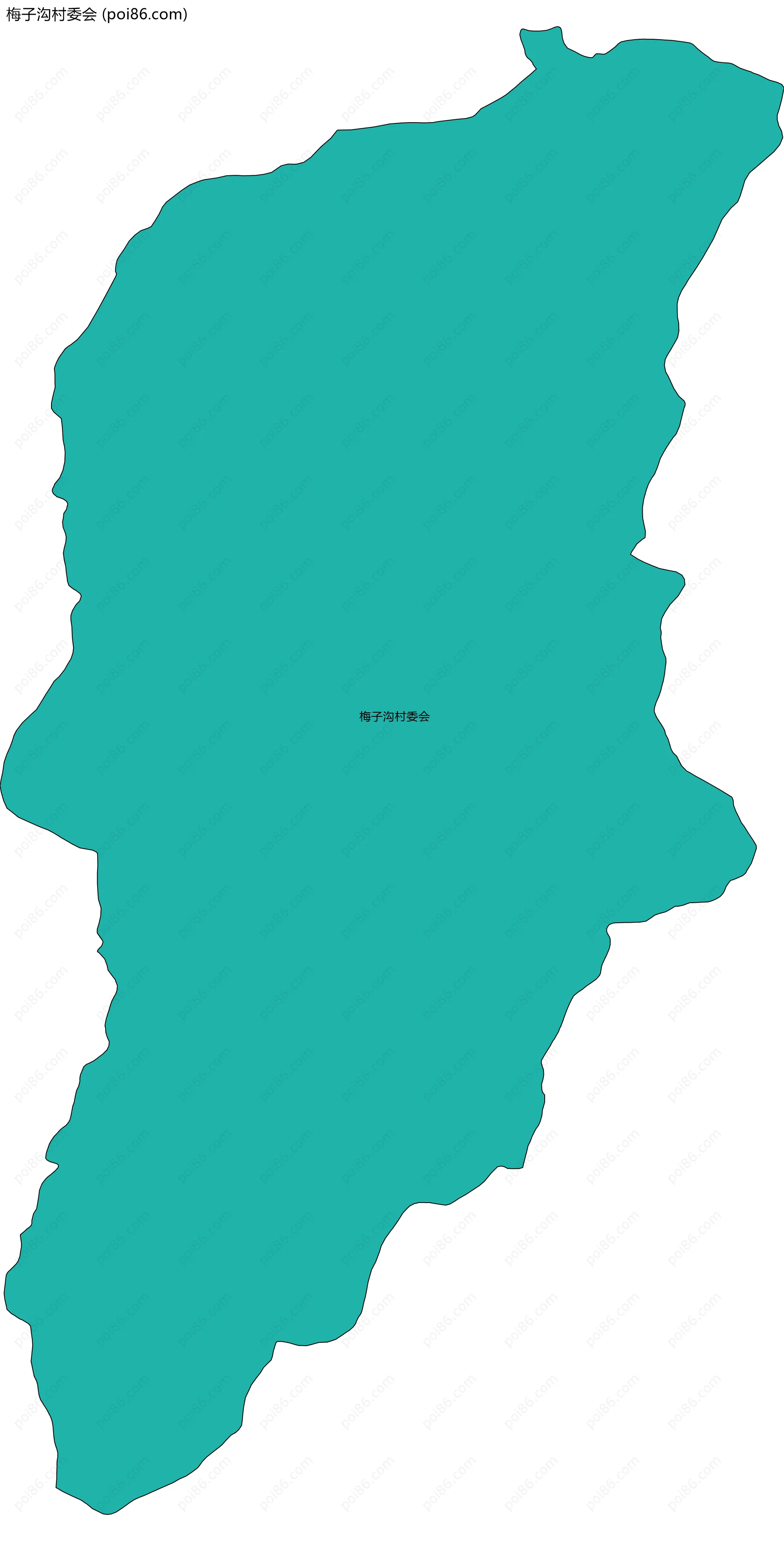 梅子沟村委会边界地图