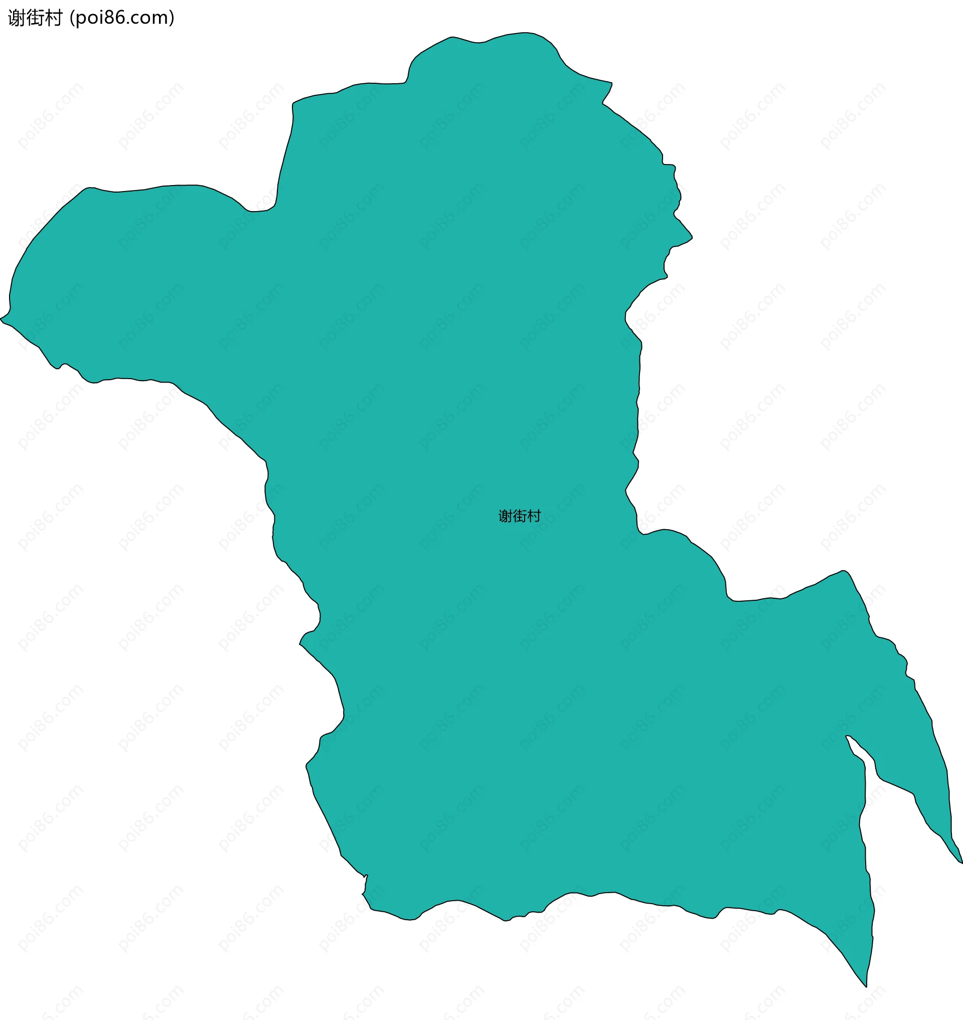 谢街村边界地图