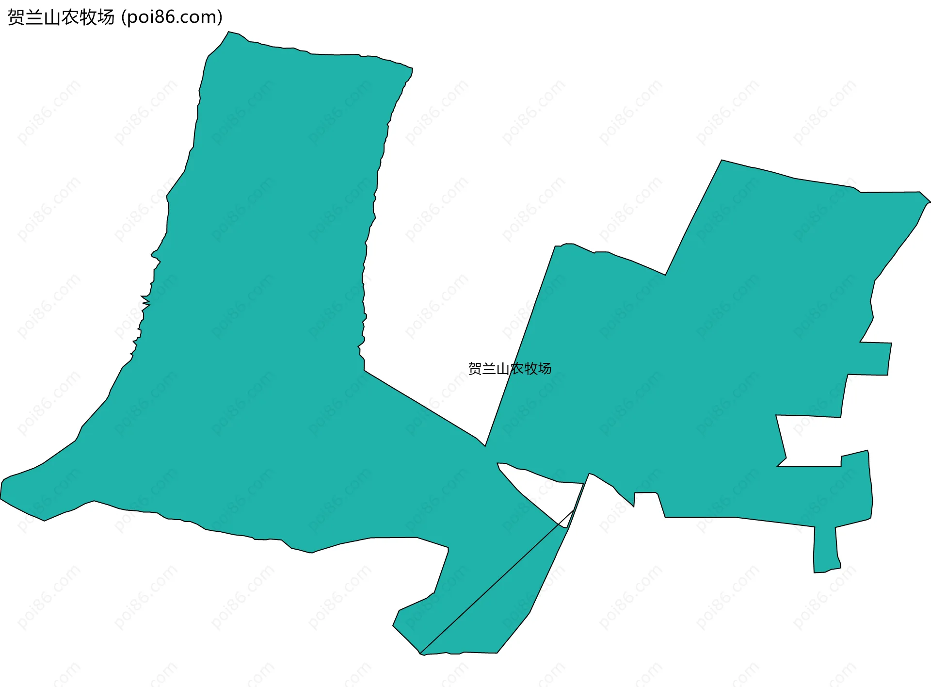 贺兰山农牧场边界地图(五级行政区划)