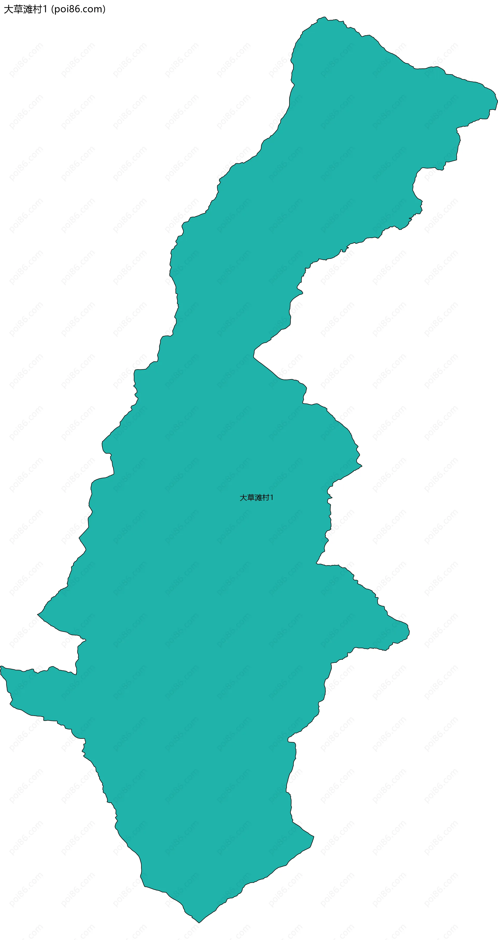 大草滩村1边界地图