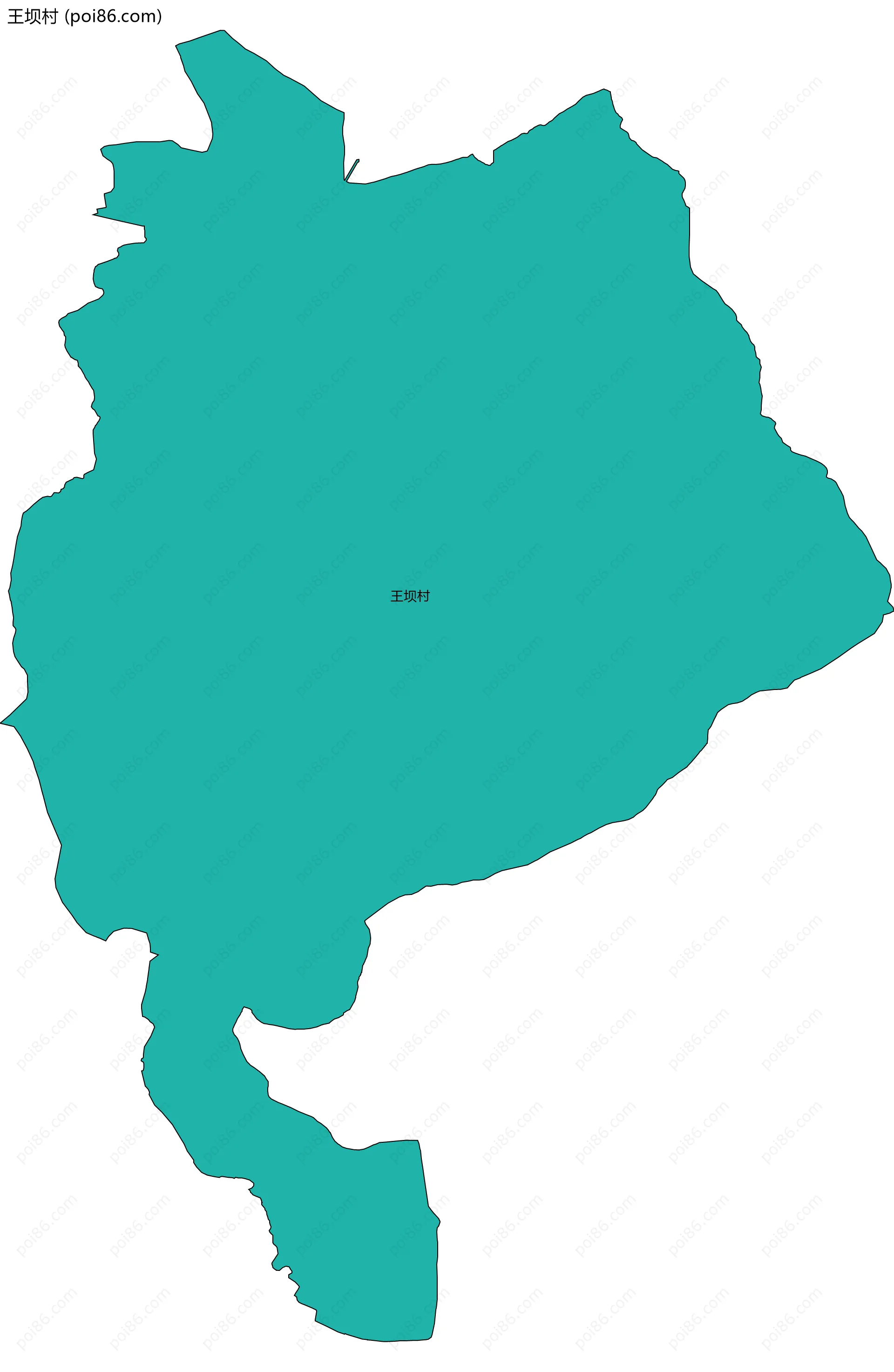 王坝村边界地图