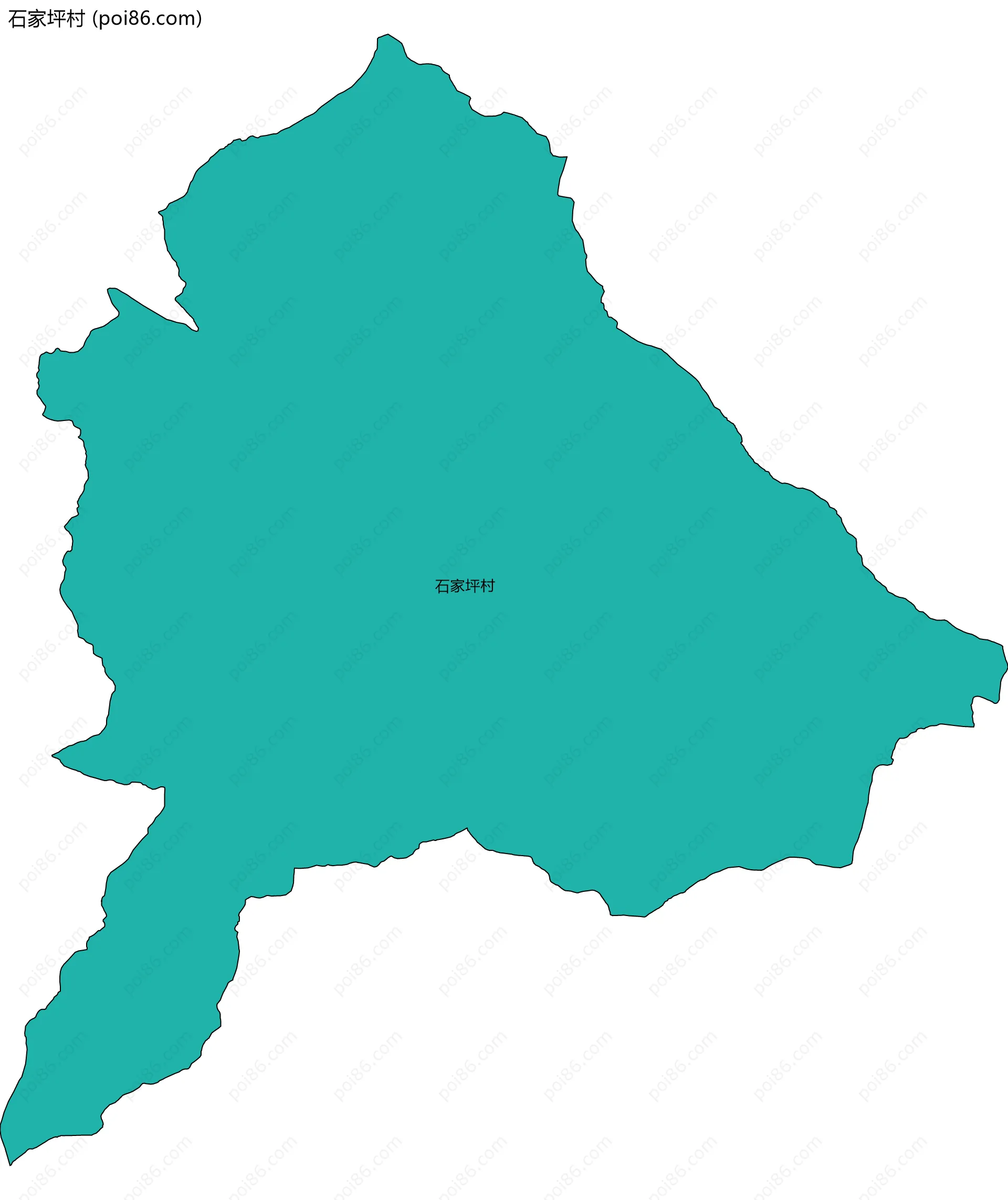 石家坪村边界地图