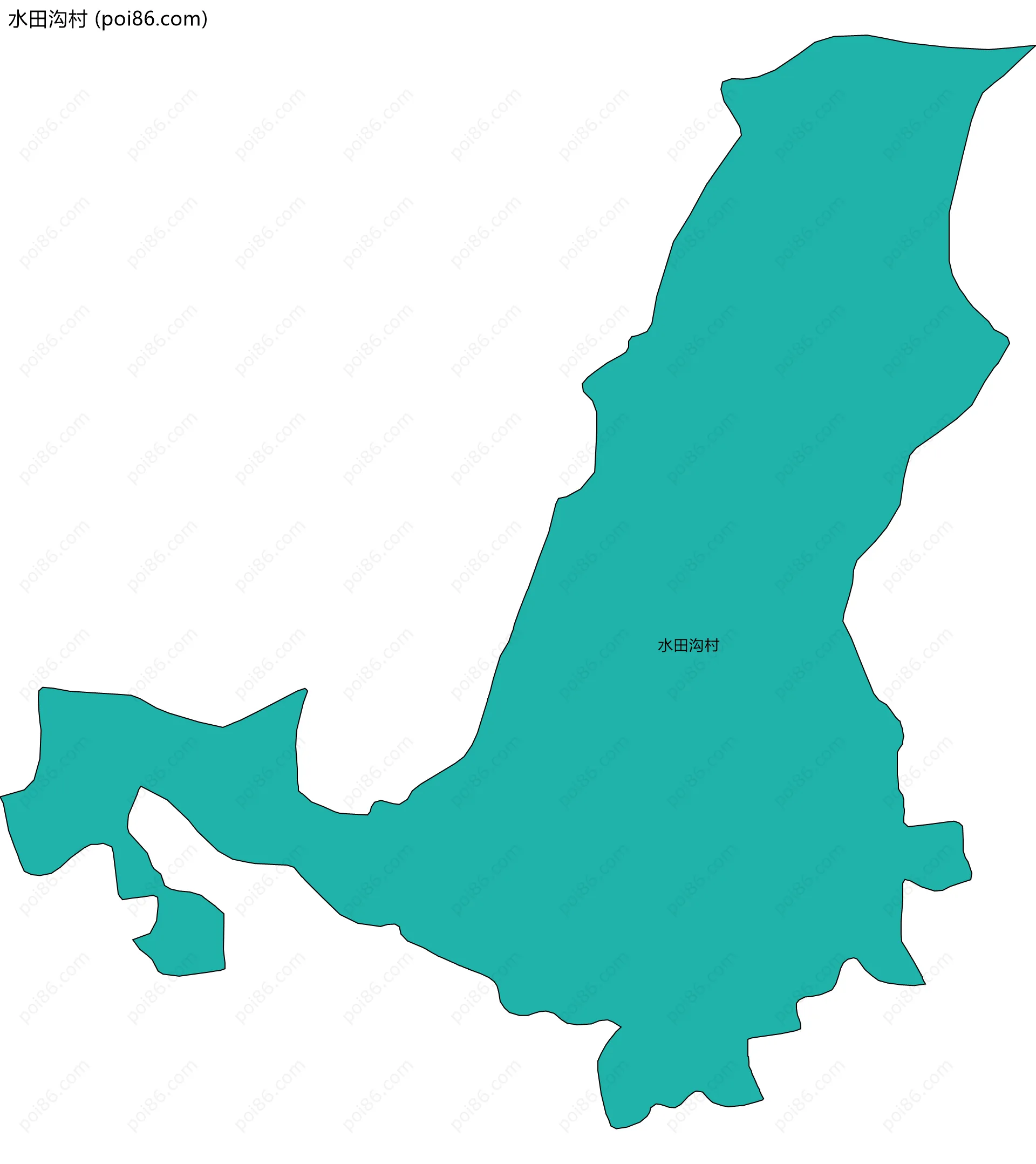 水田沟村边界地图