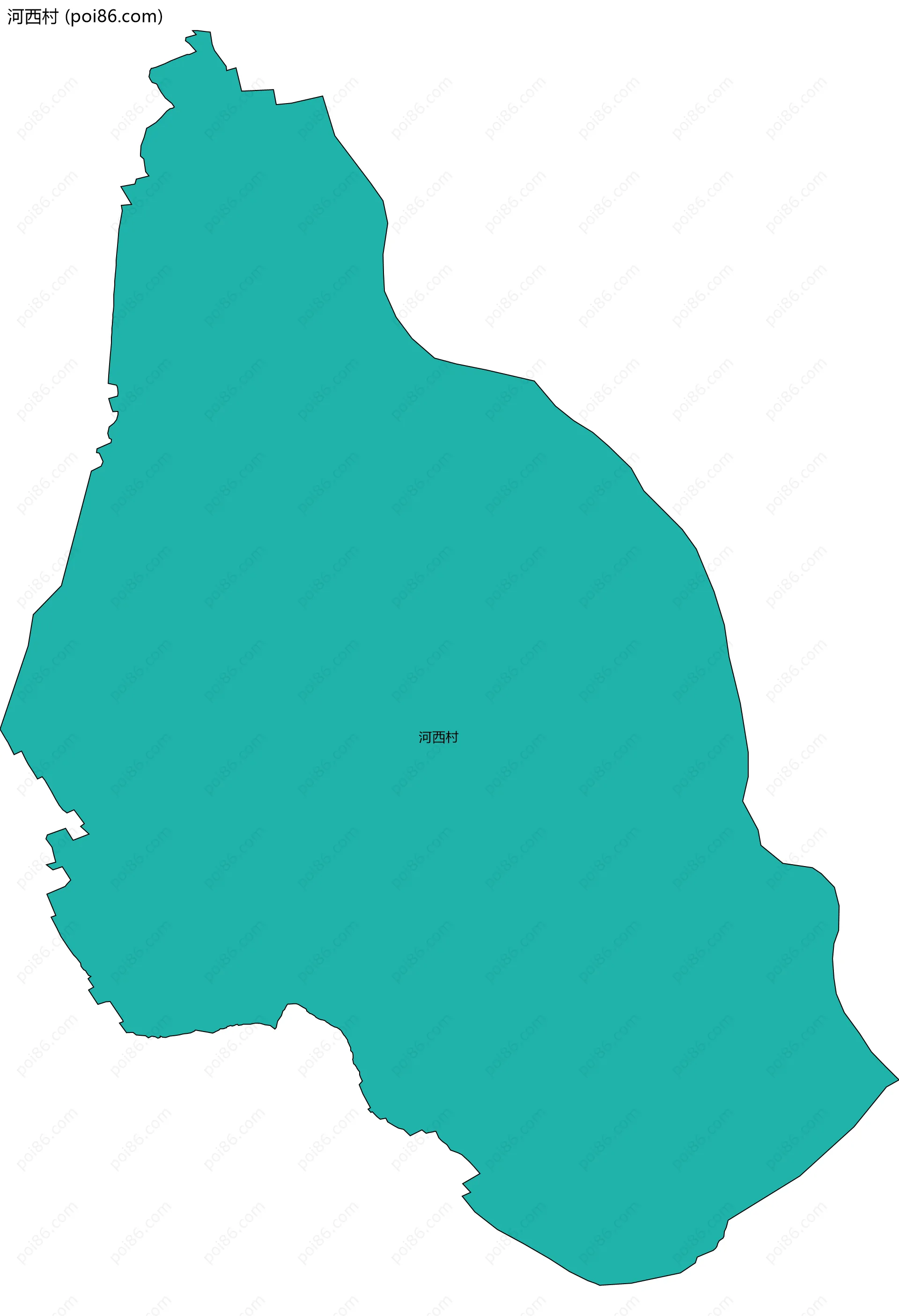 河西村边界地图