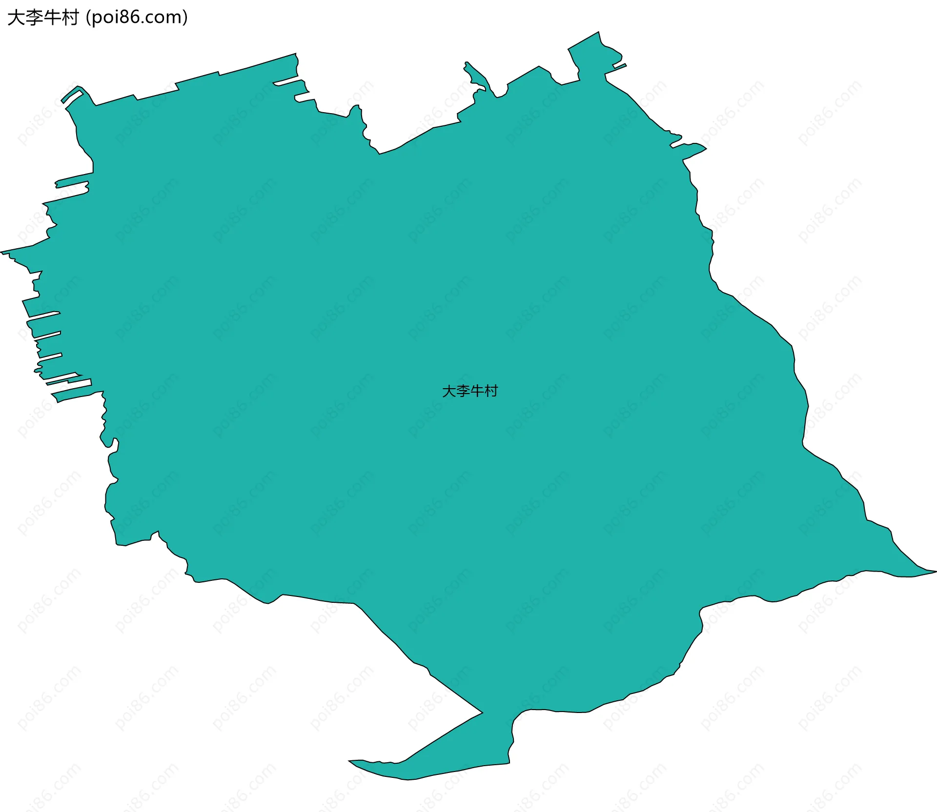 大李牛村边界地图