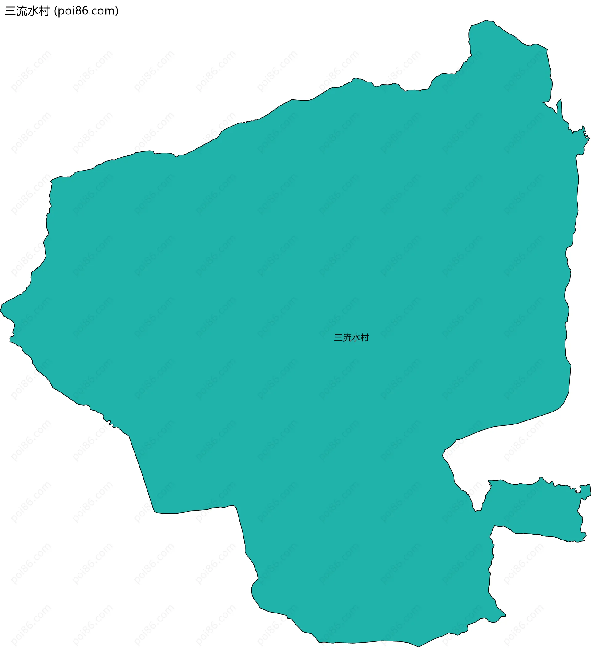 三流水村边界地图