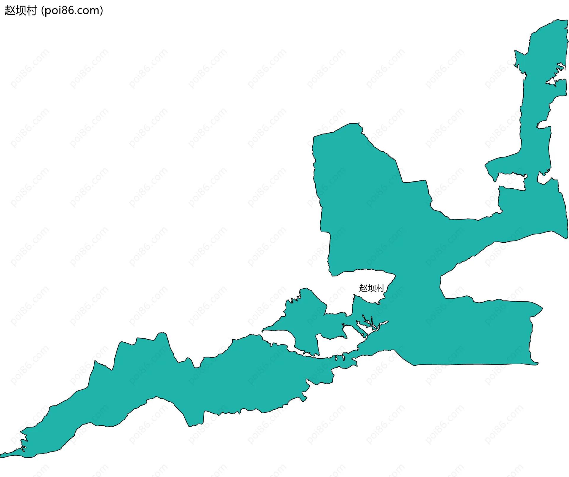 赵坝村边界地图