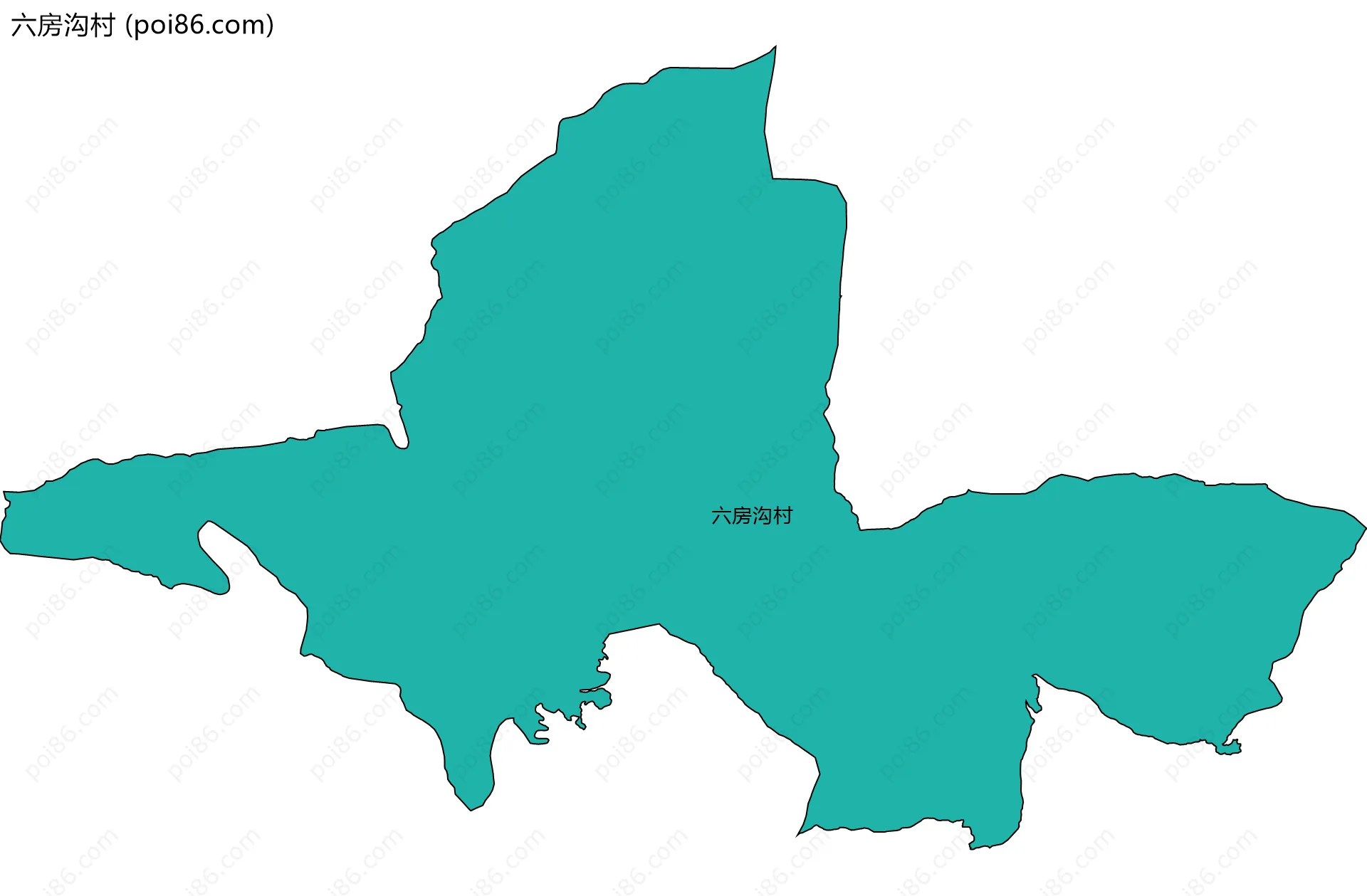 六房沟村边界地图