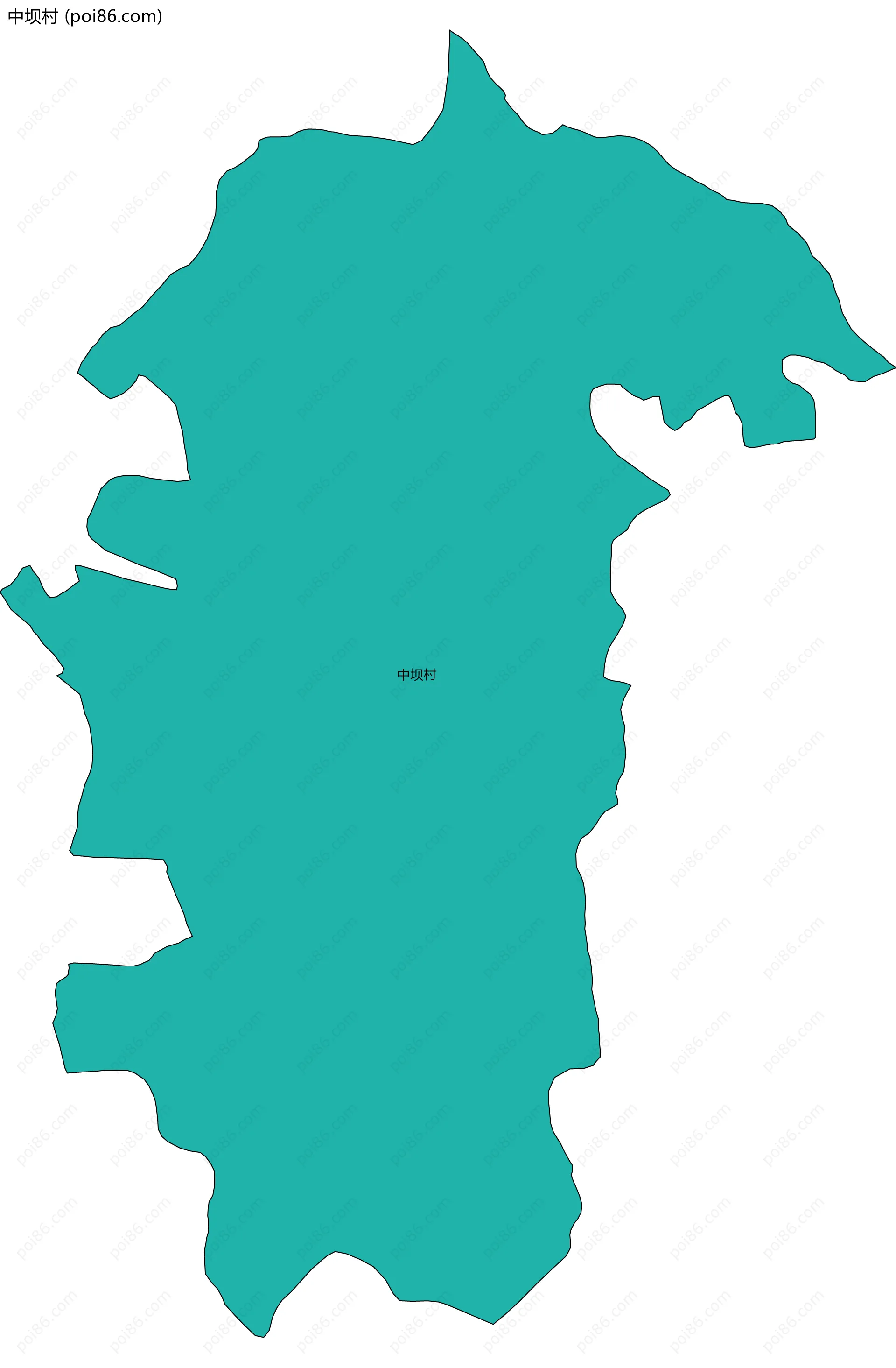 中坝村边界地图