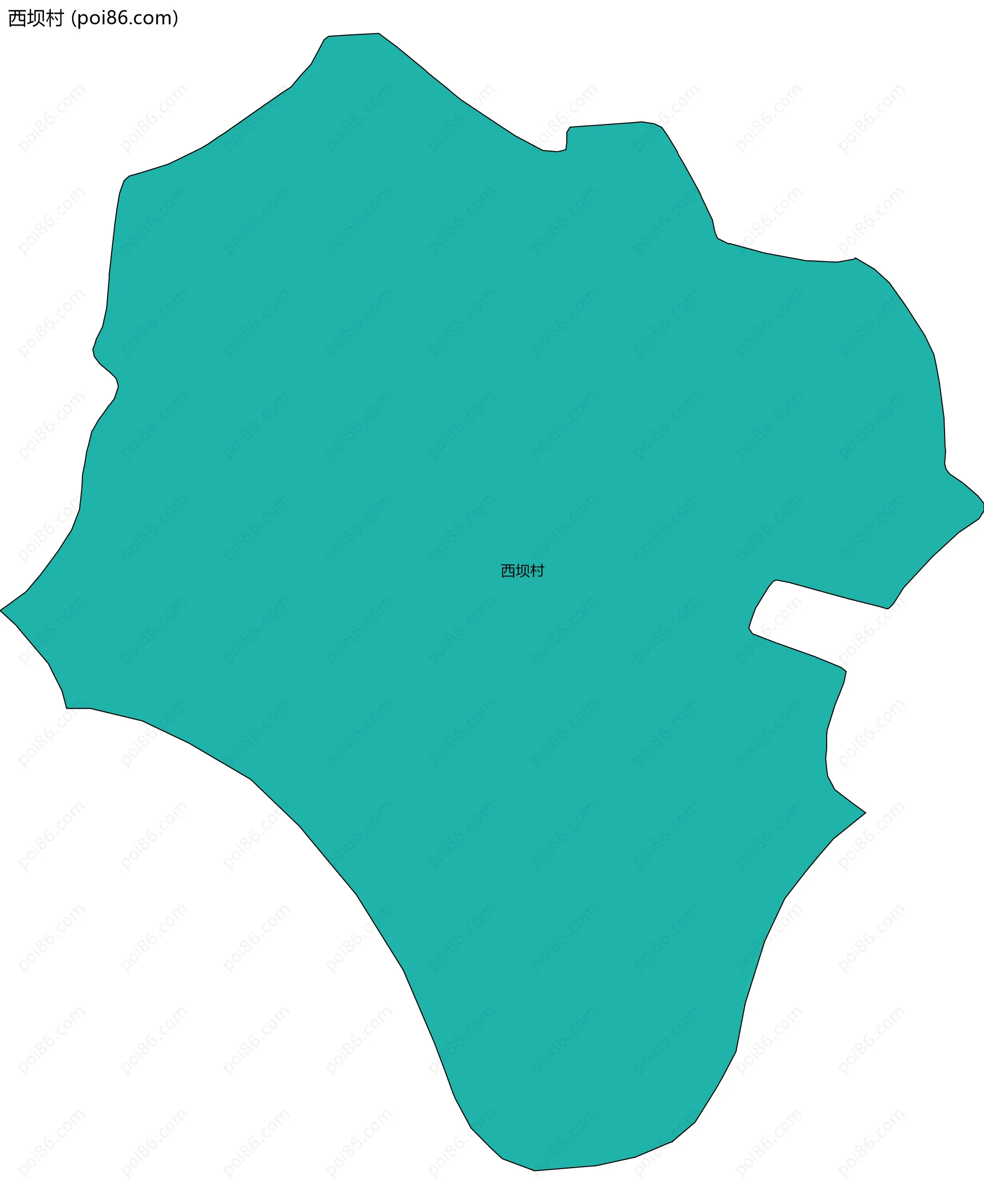 西坝村边界地图