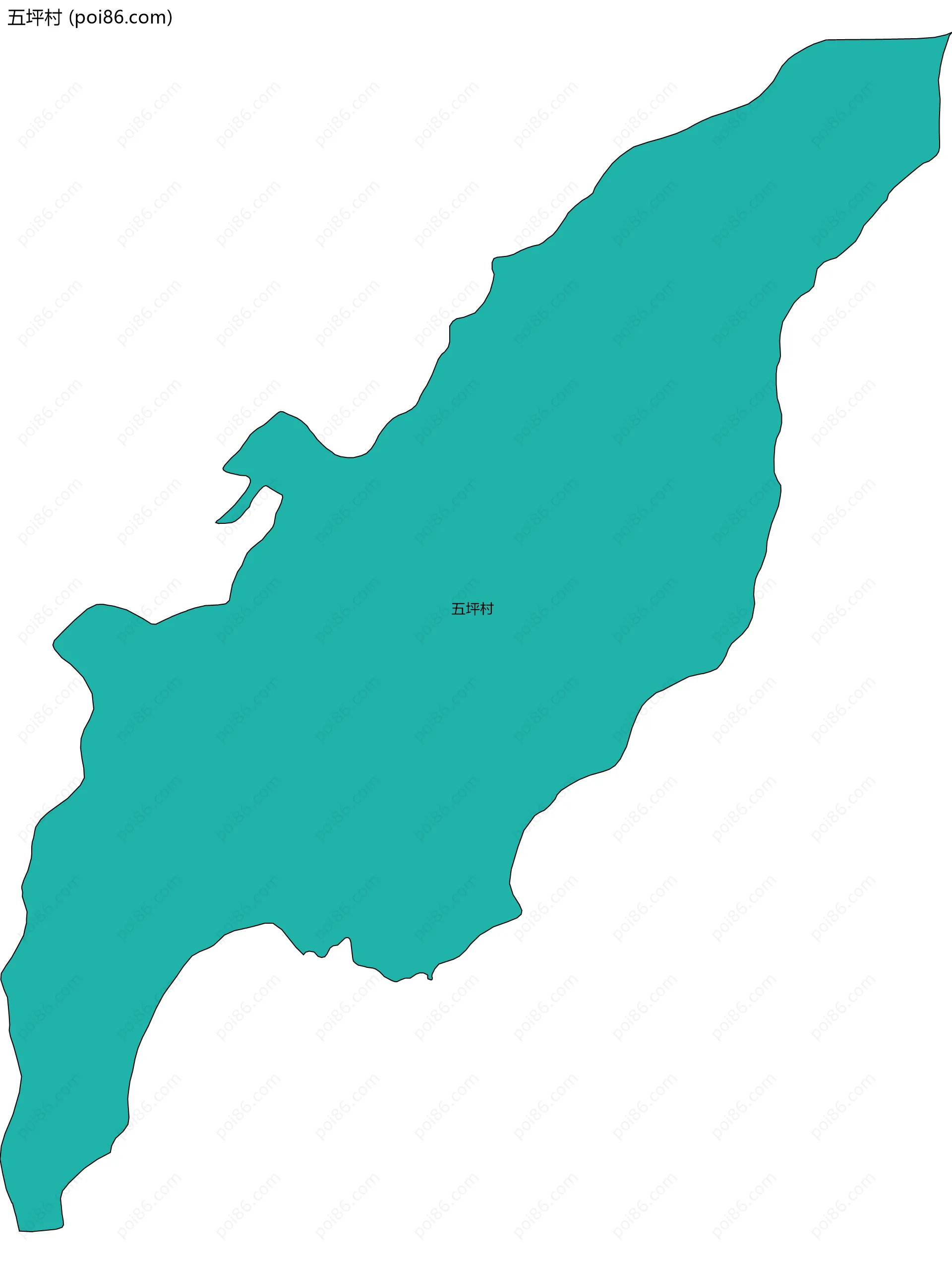 五坪村边界地图