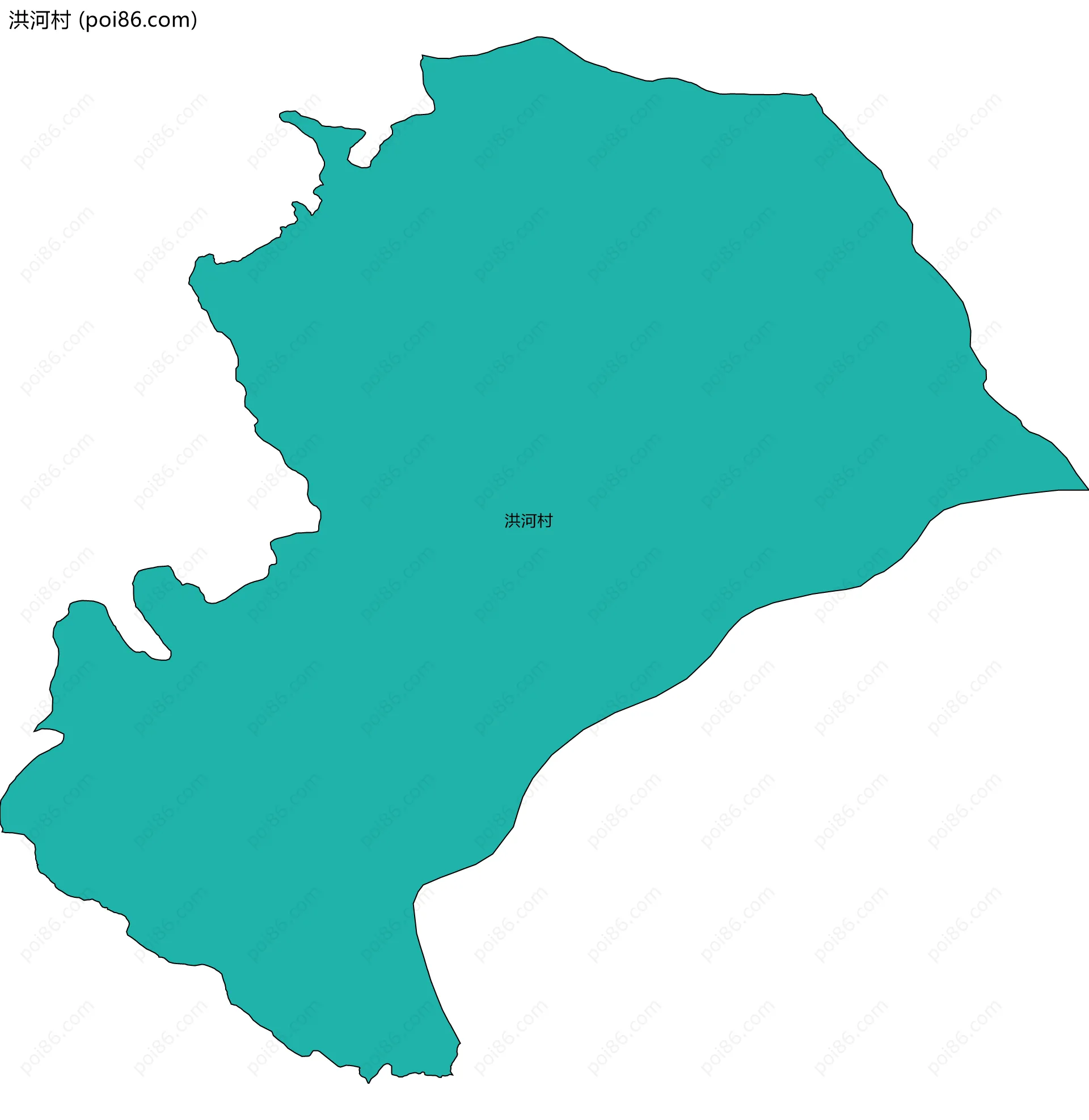 洪河村边界地图
