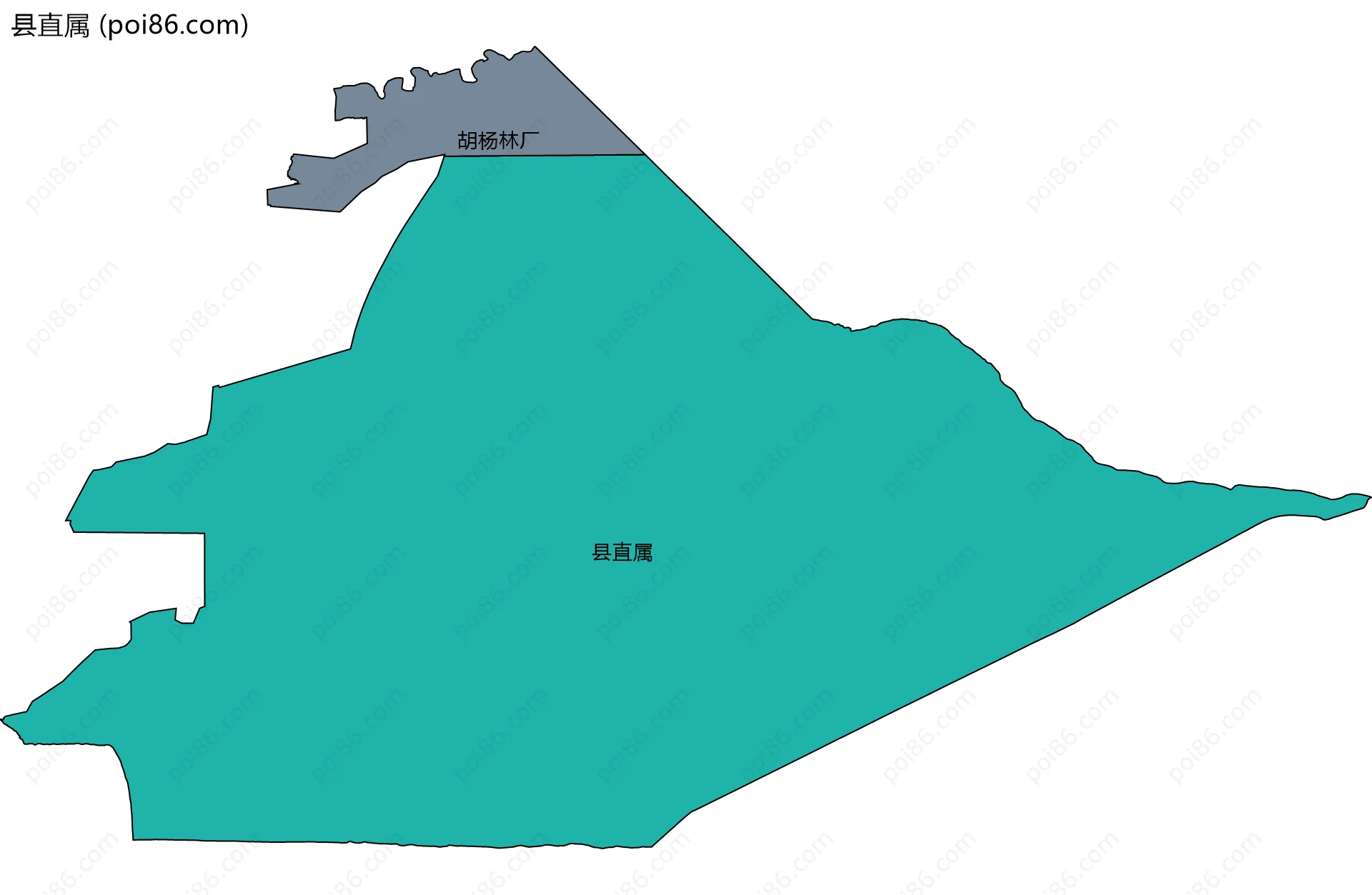 县直属边界地图(五级行政区划)