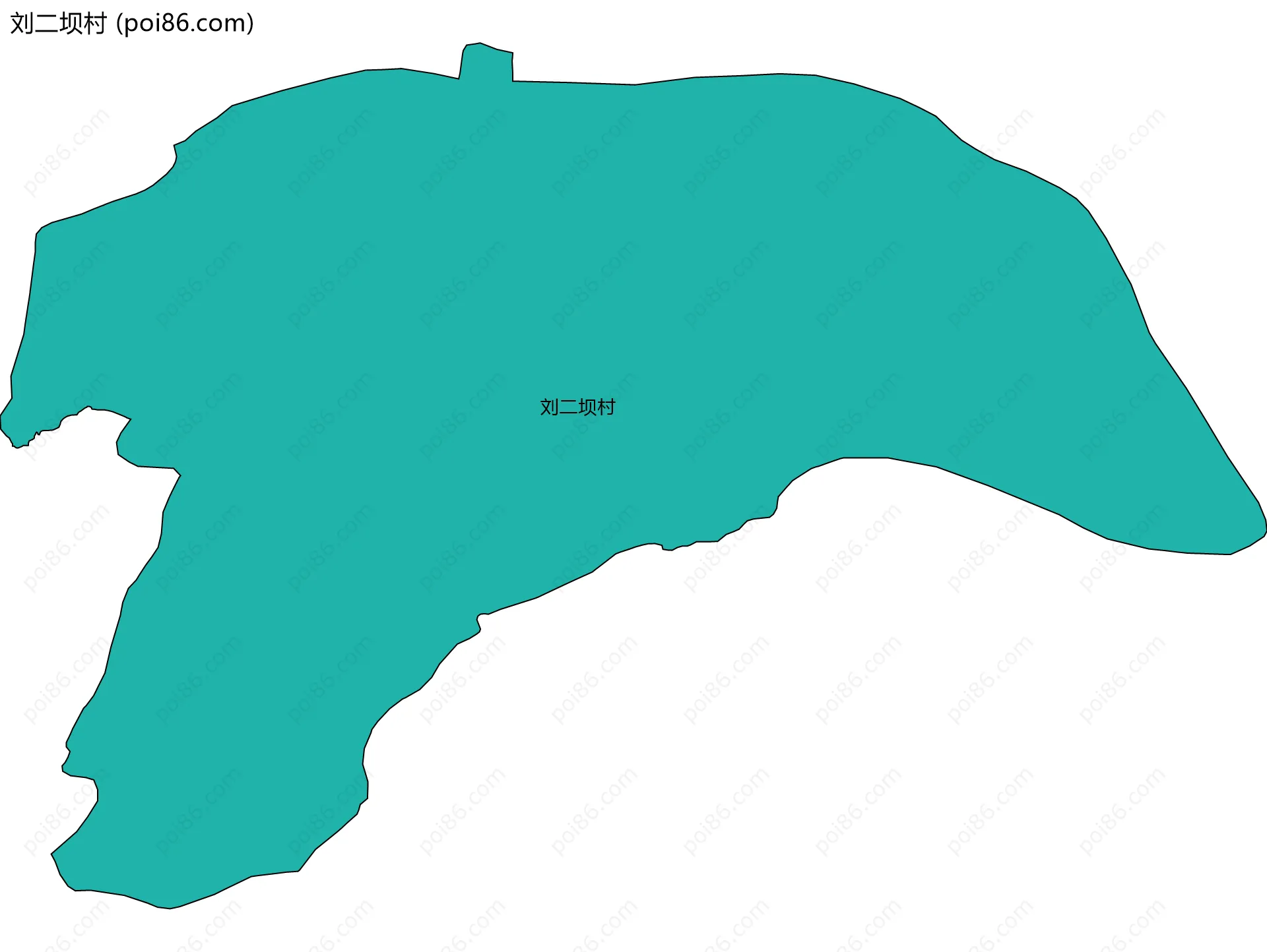 刘二坝村边界地图