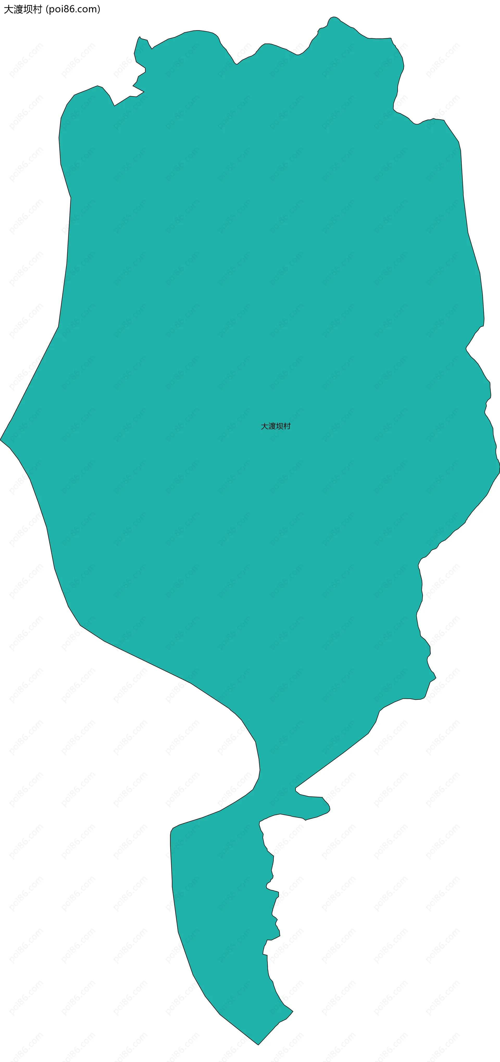 大渡坝村边界地图