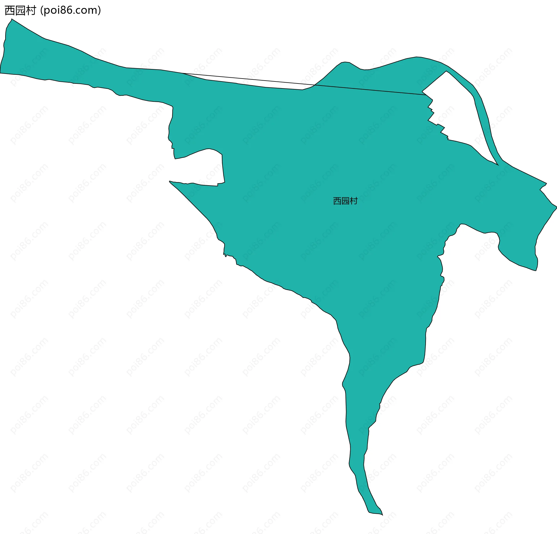 西园村边界地图