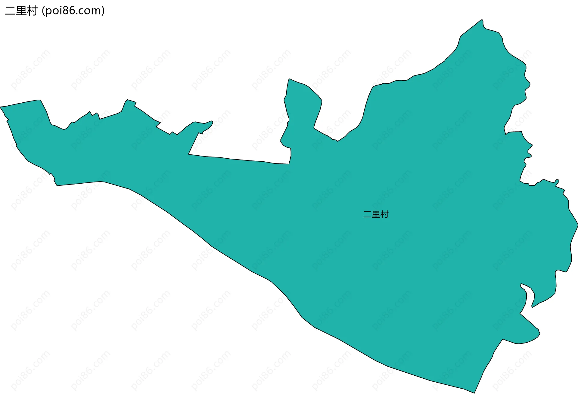二里村边界地图