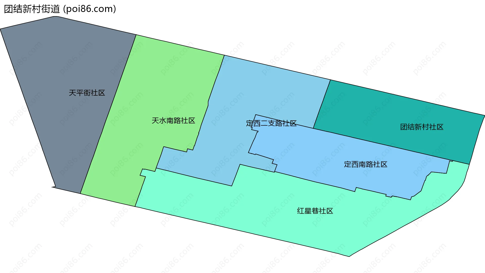 团结新村街道边界地图(五级行政区划)