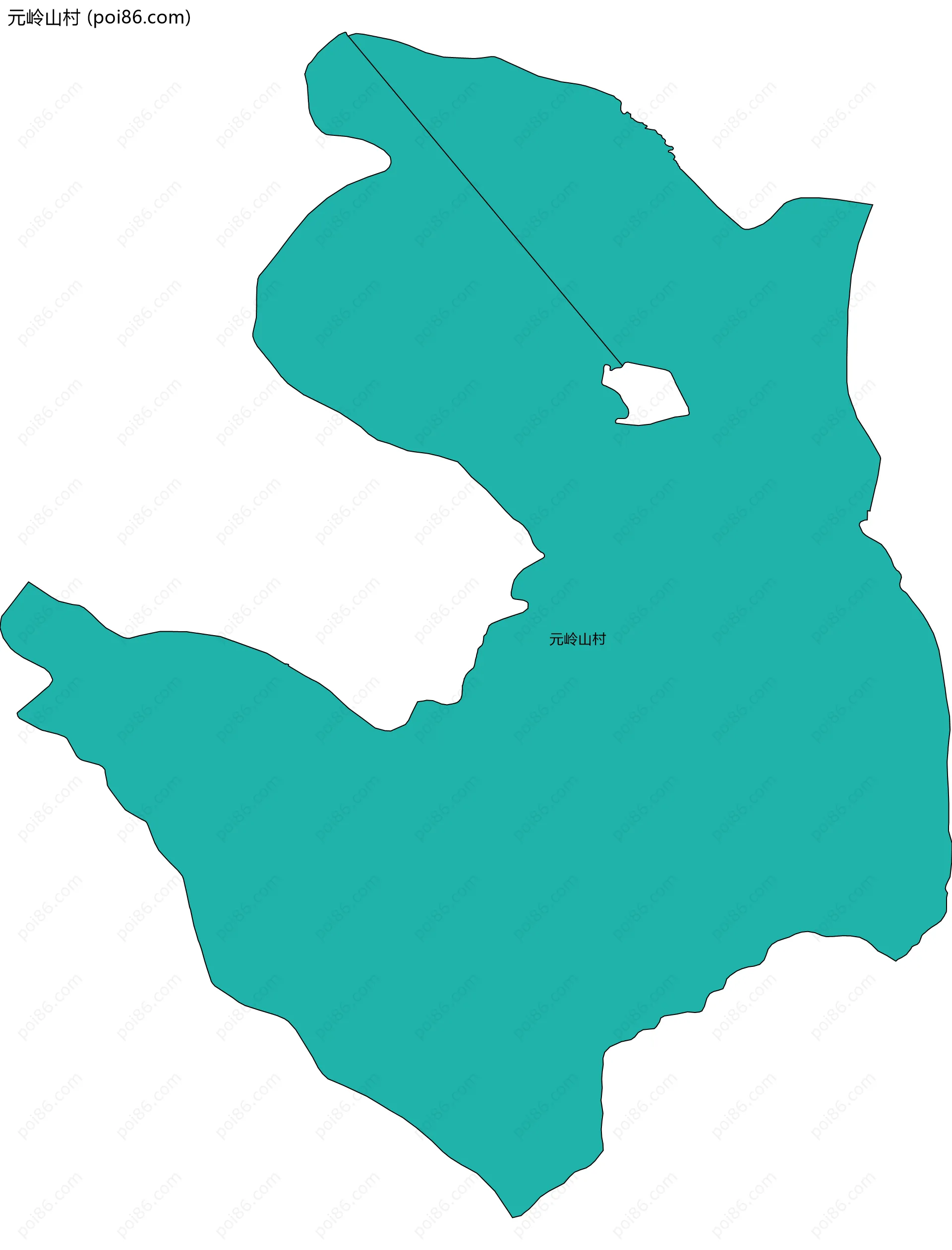 元岭山村边界地图