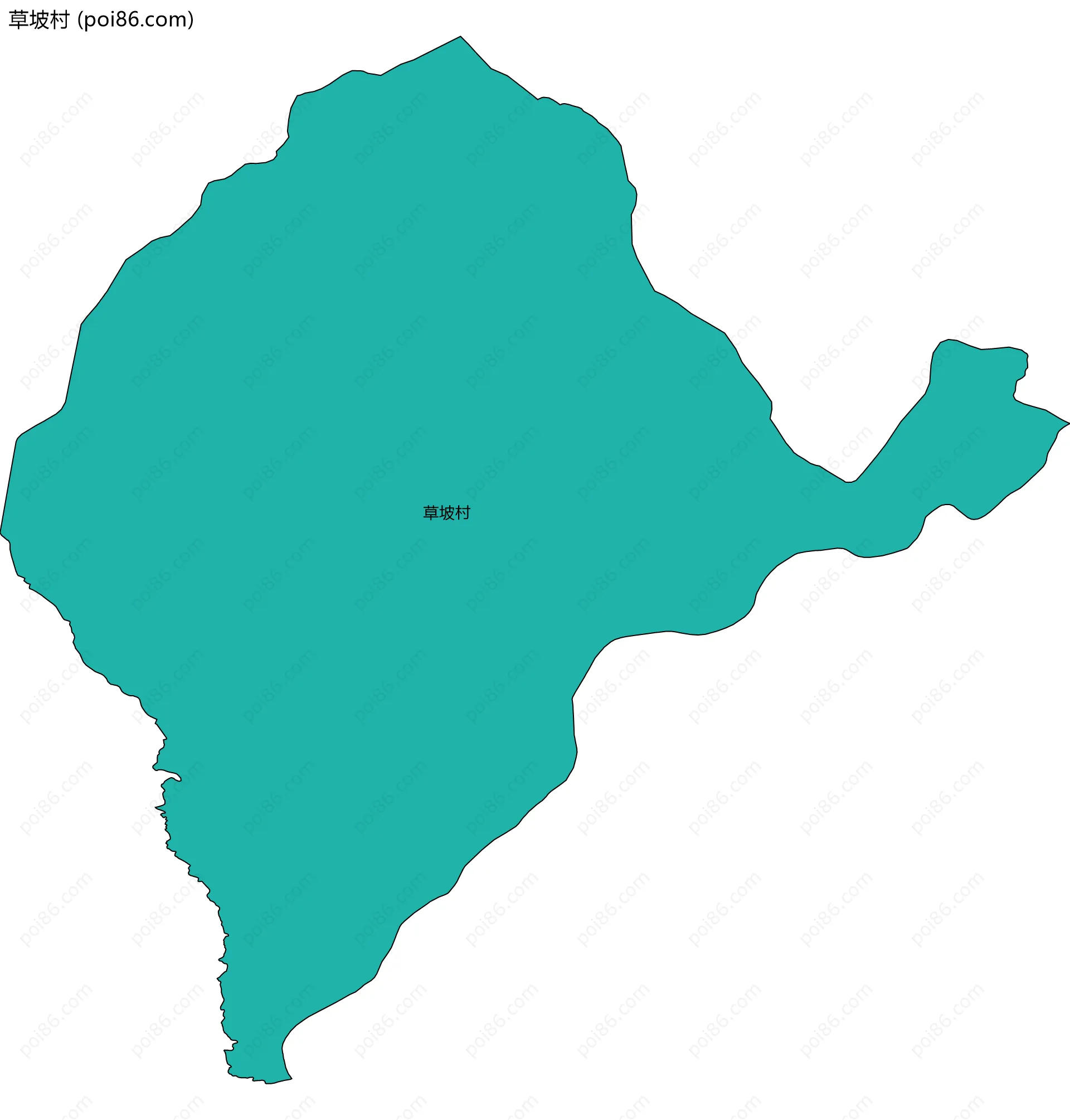 草坡村边界地图