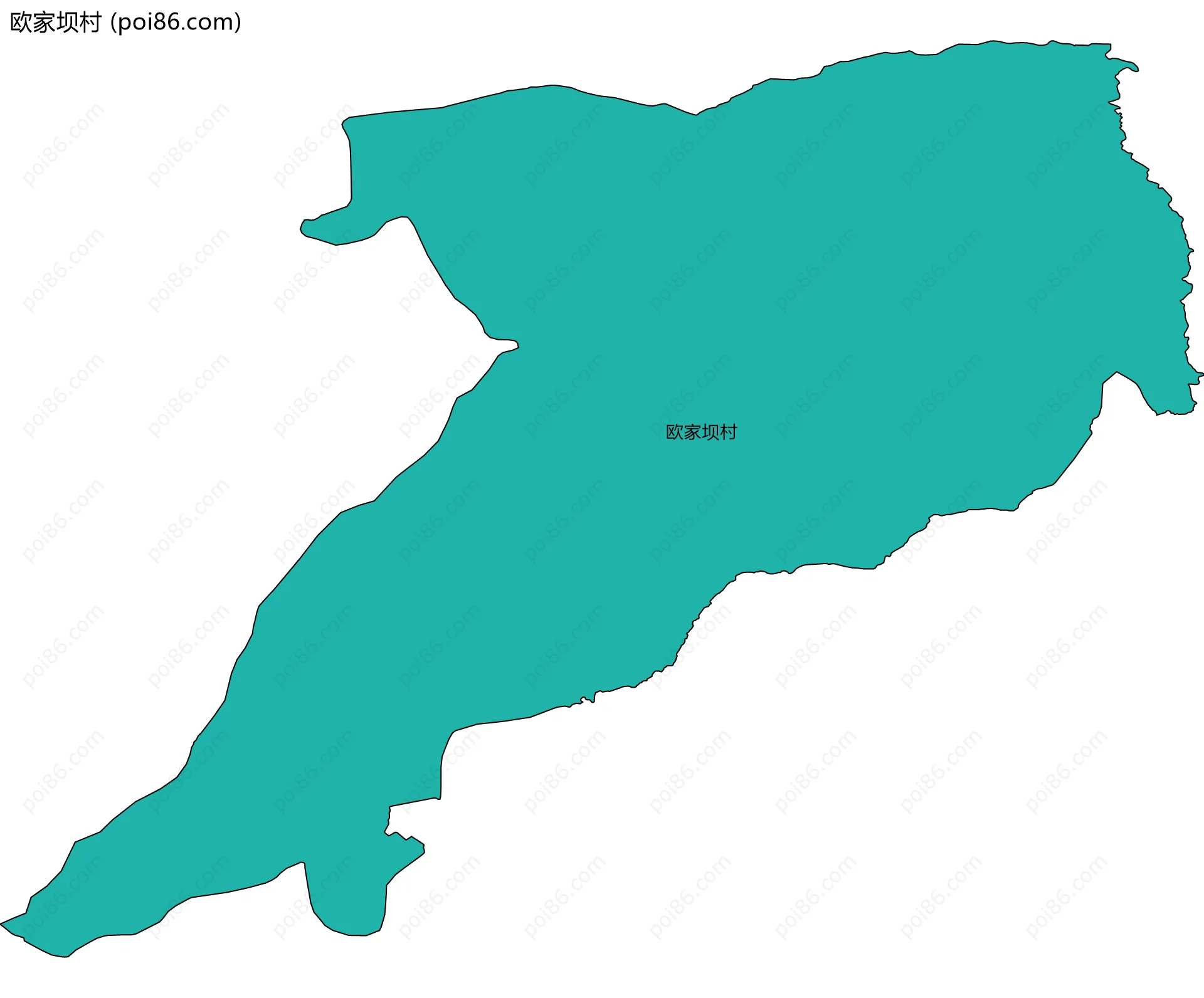 欧家坝村边界地图