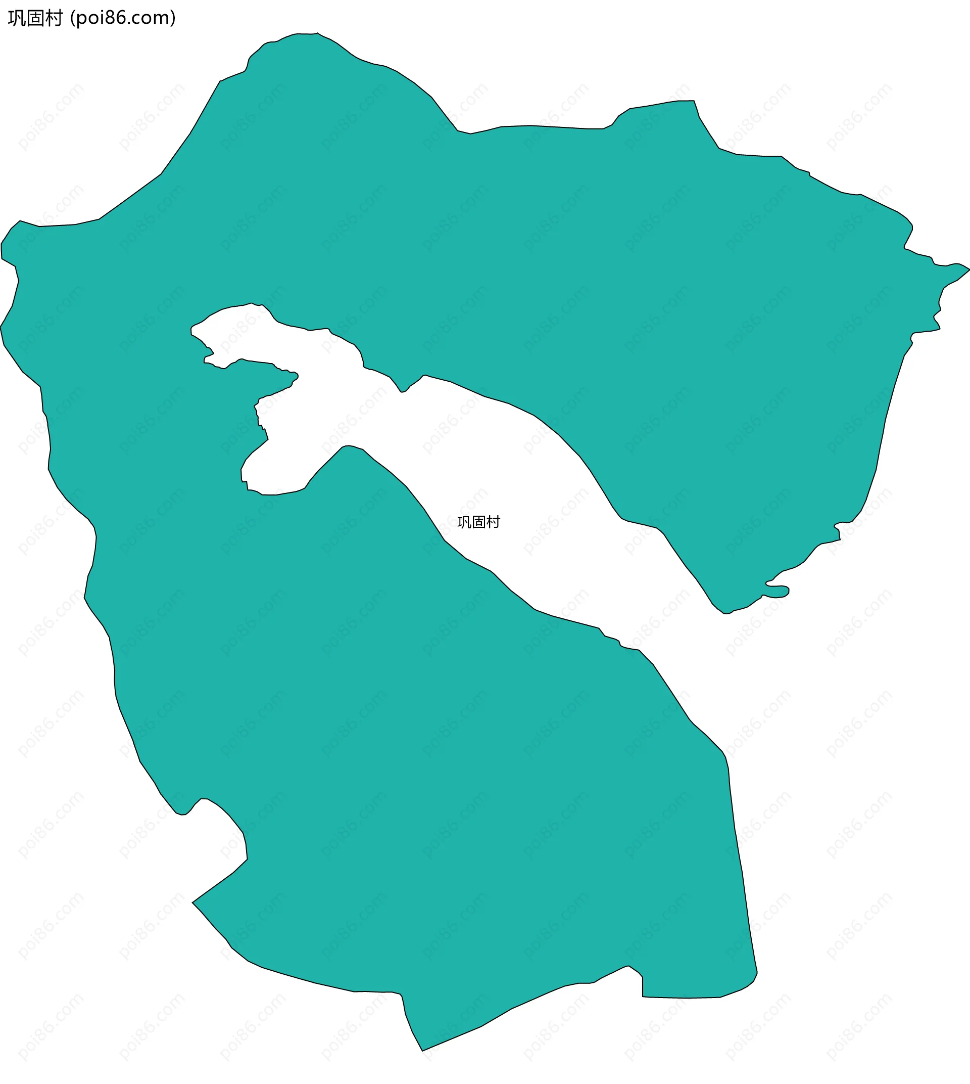 巩固村边界地图