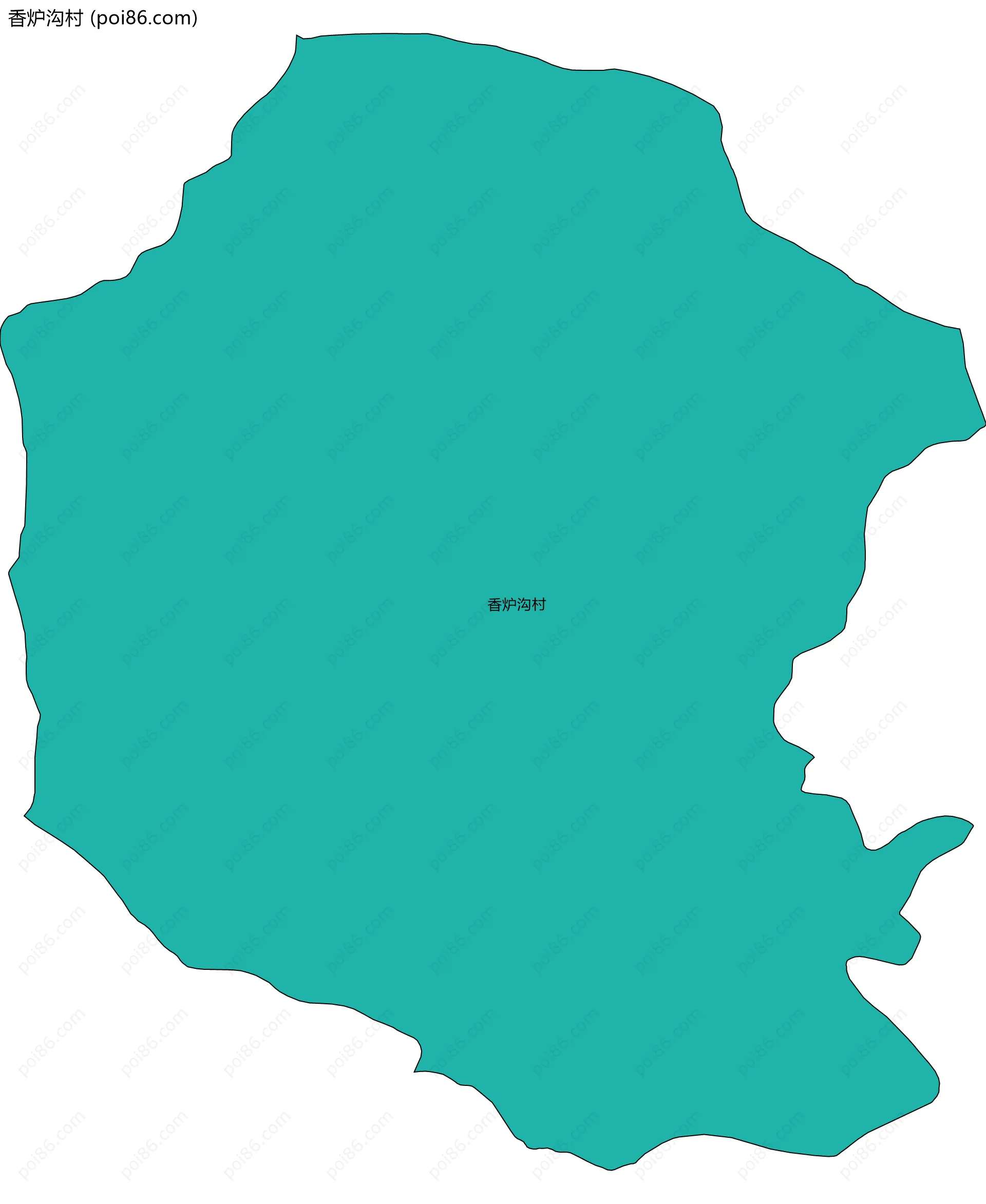 香炉沟村边界地图