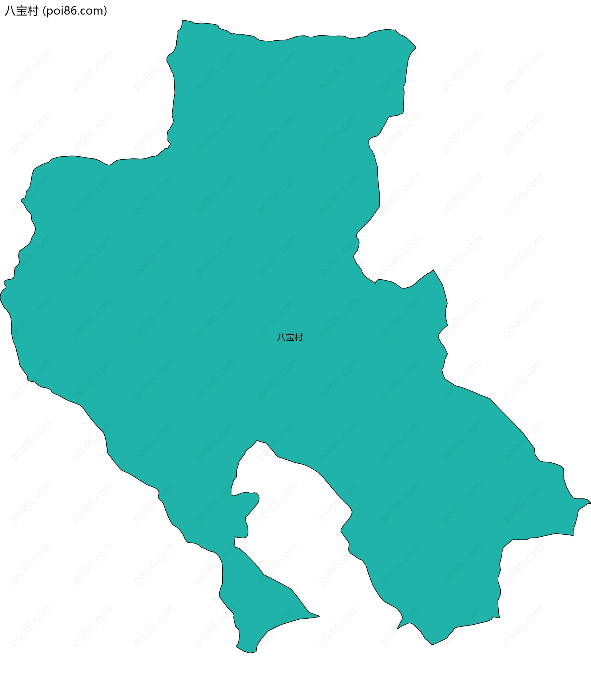 八宝村边界地图