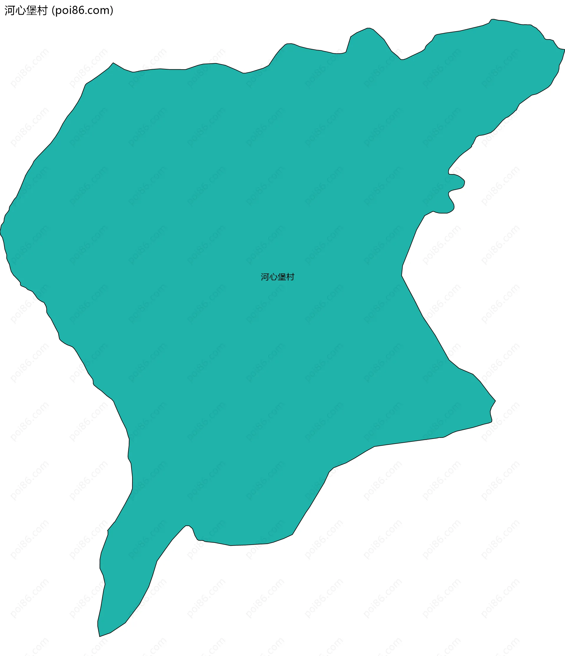 河心堡村边界地图