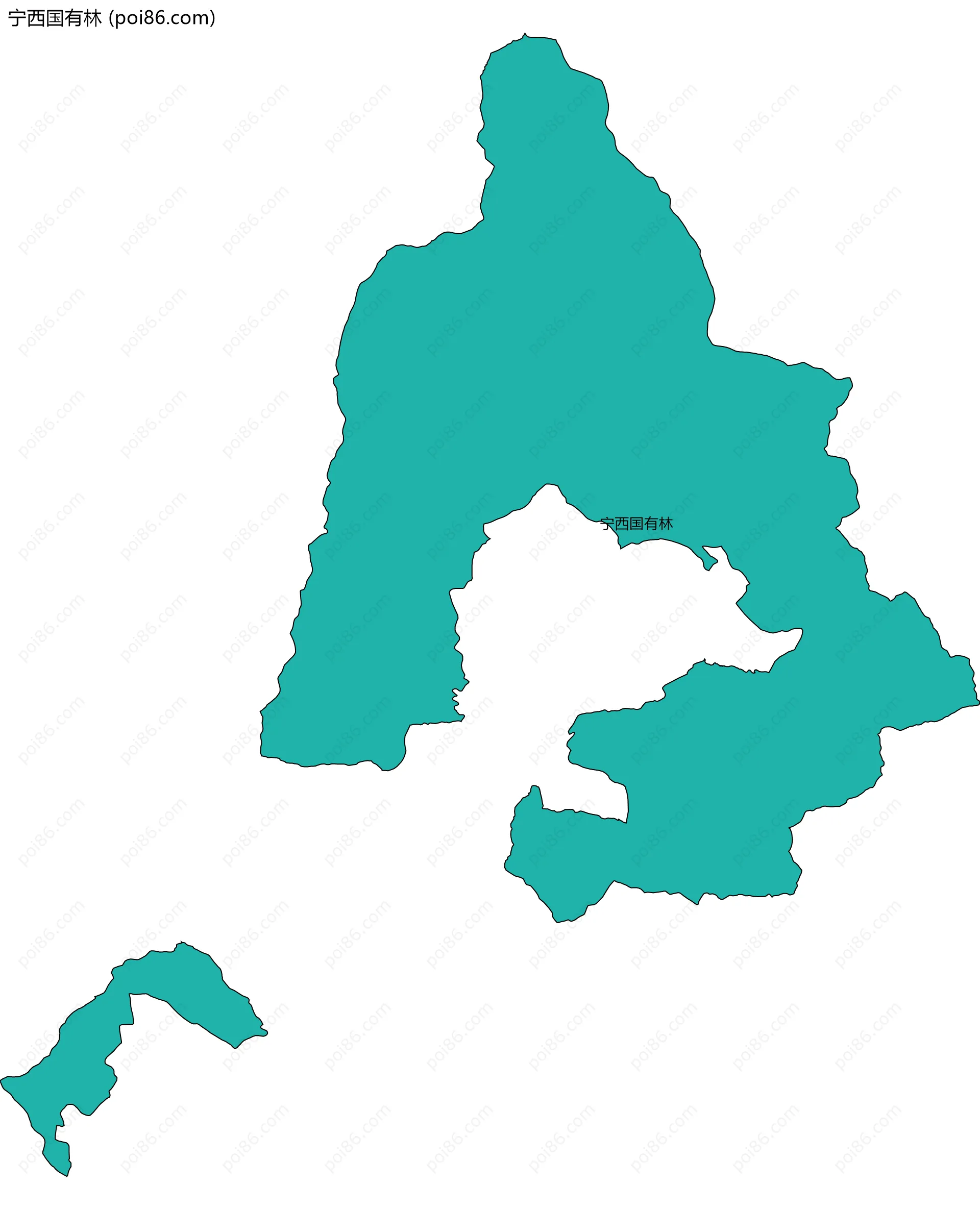 宁西国有林边界地图