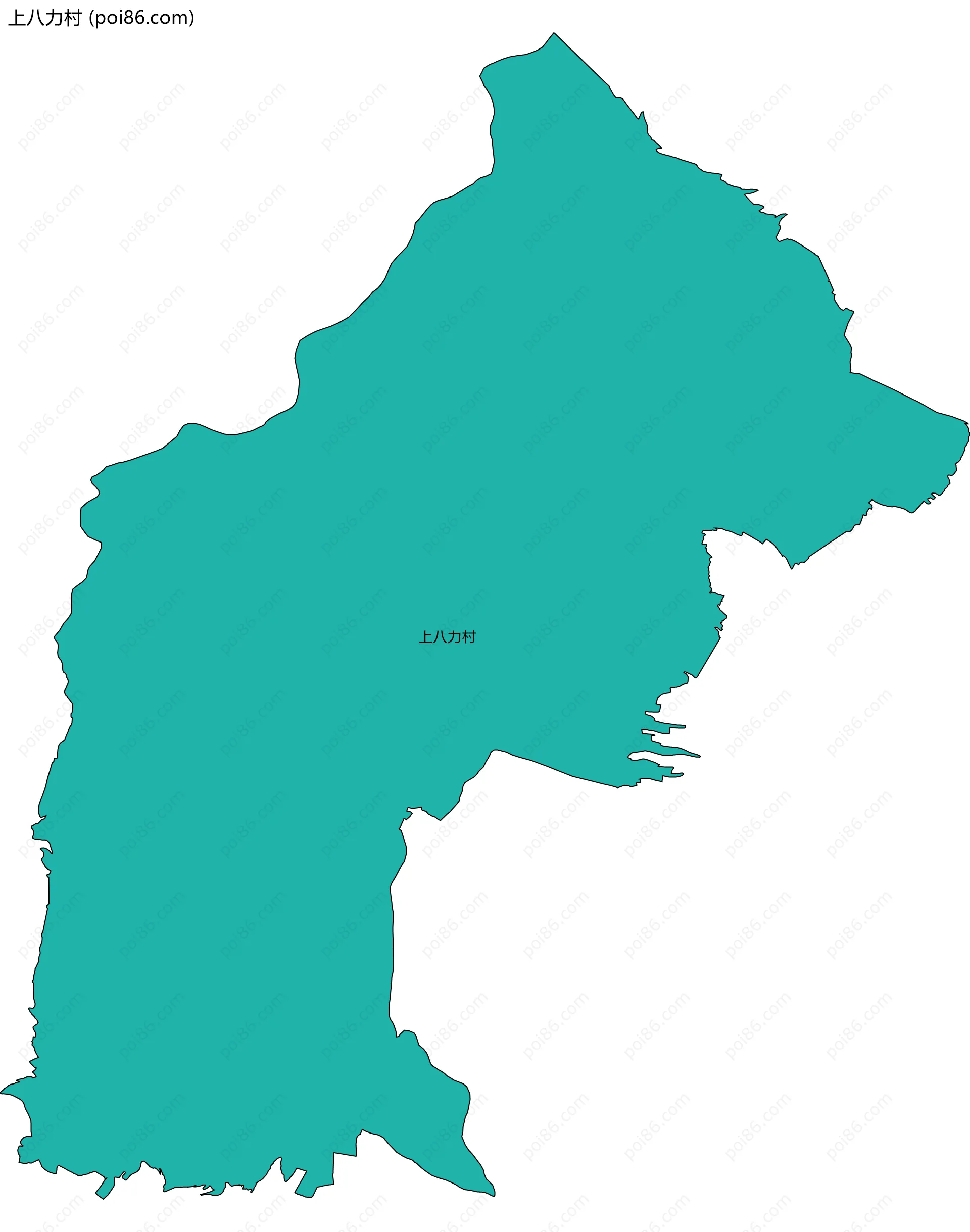 上八力村边界地图