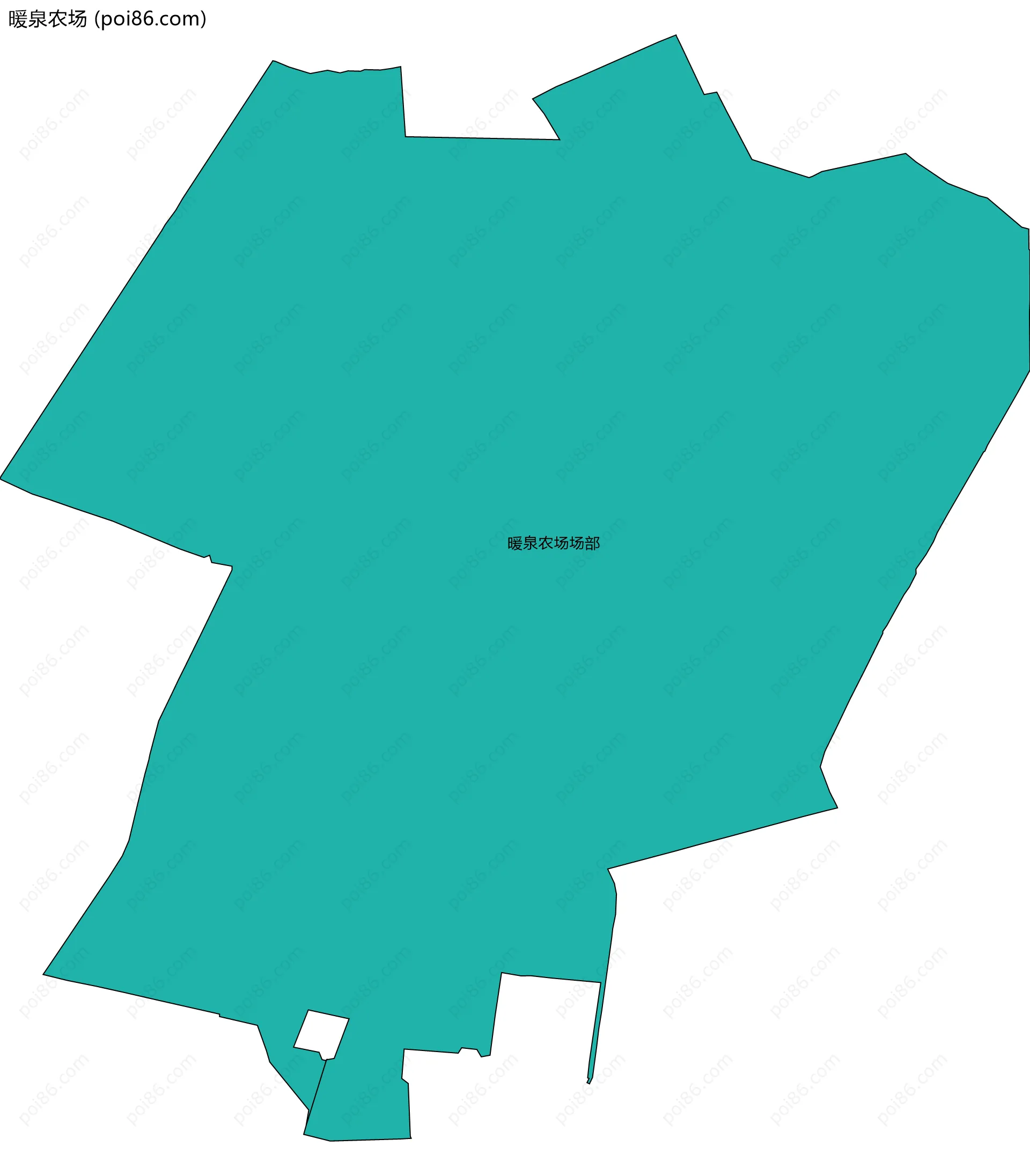 暖泉农场边界地图(五级行政区划)
