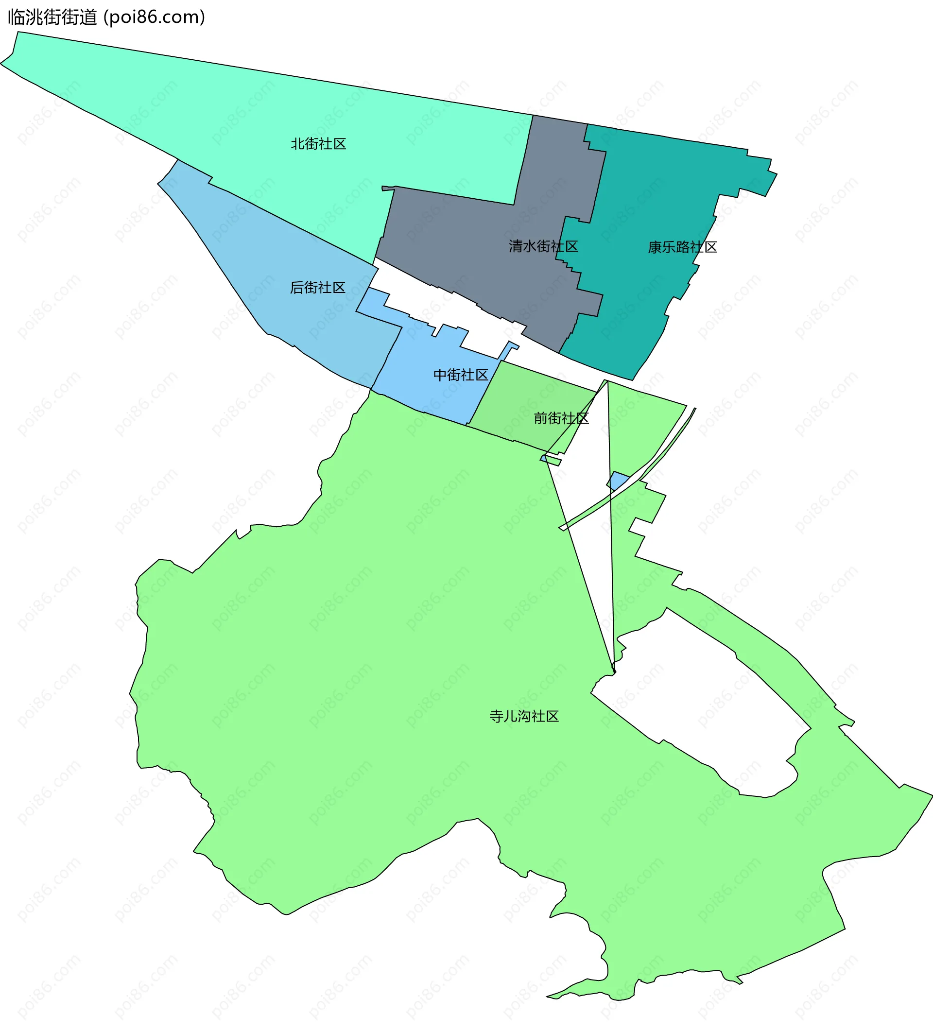 临洮街街道边界地图(五级行政区划)