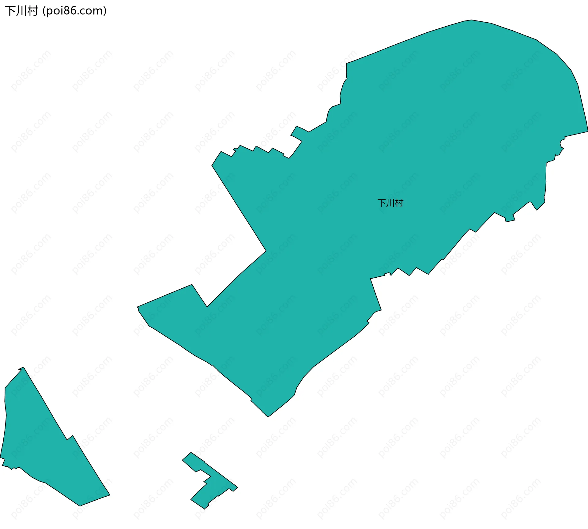 下川村边界地图
