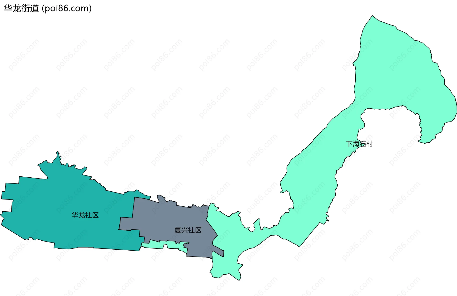 华龙街道边界地图(五级行政区划)