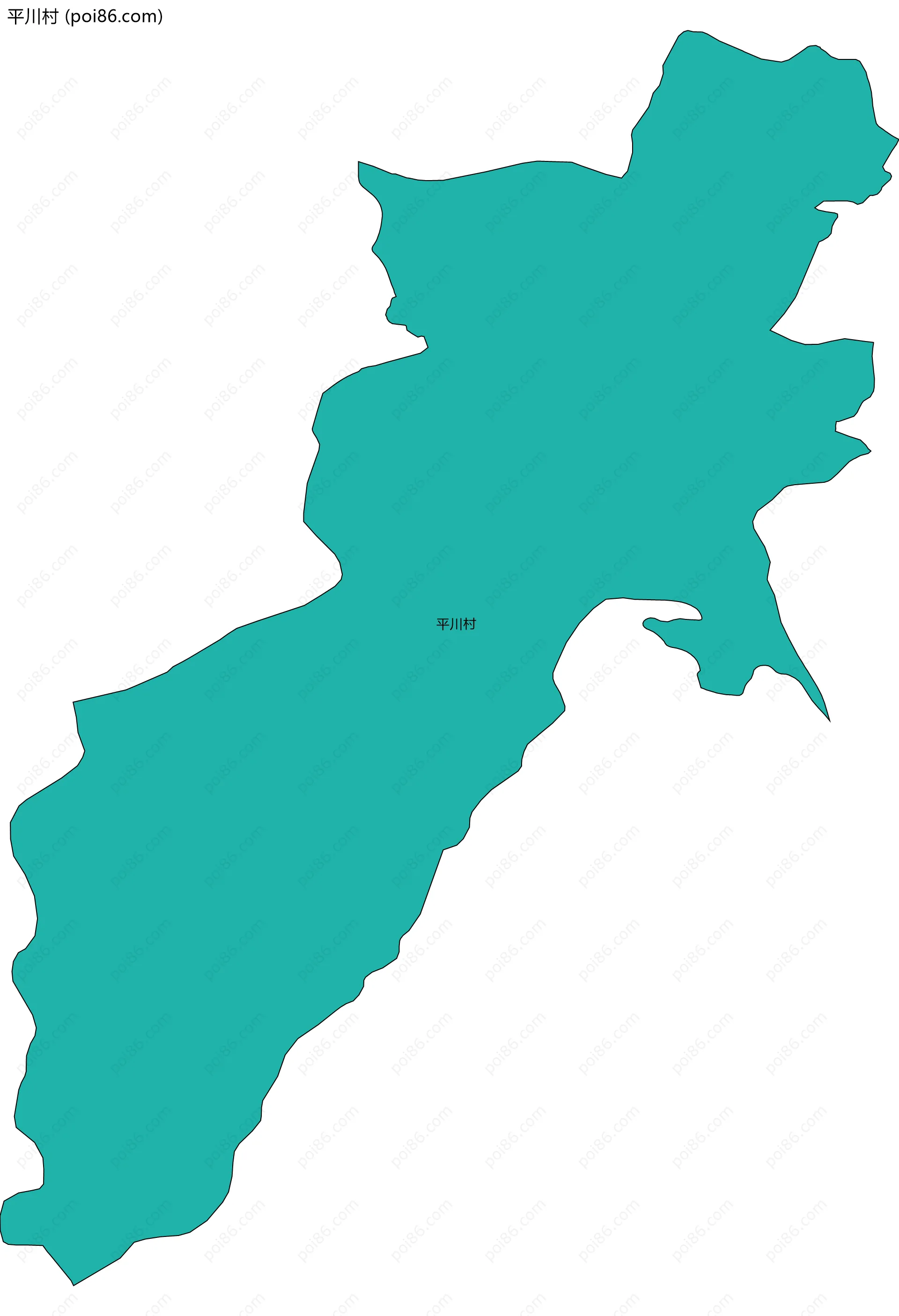 平川村边界地图