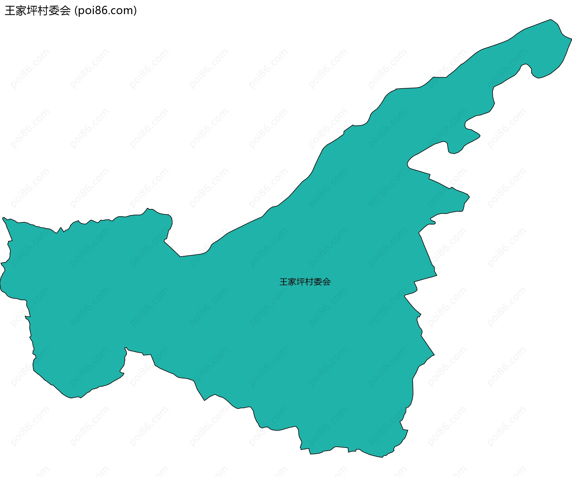 王家坪村委会边界地图