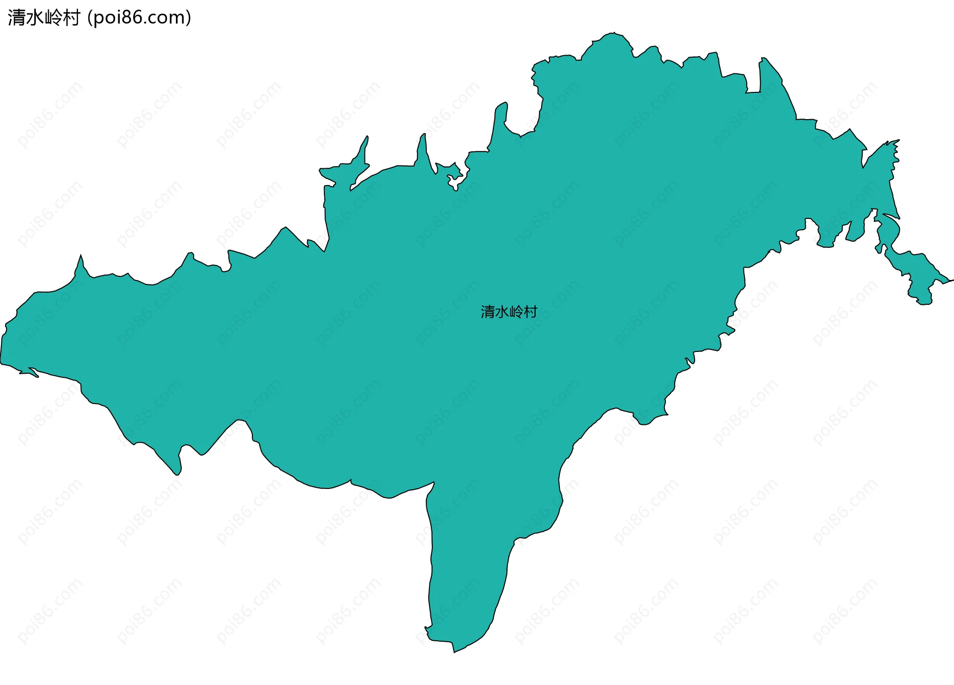 清水岭村边界地图