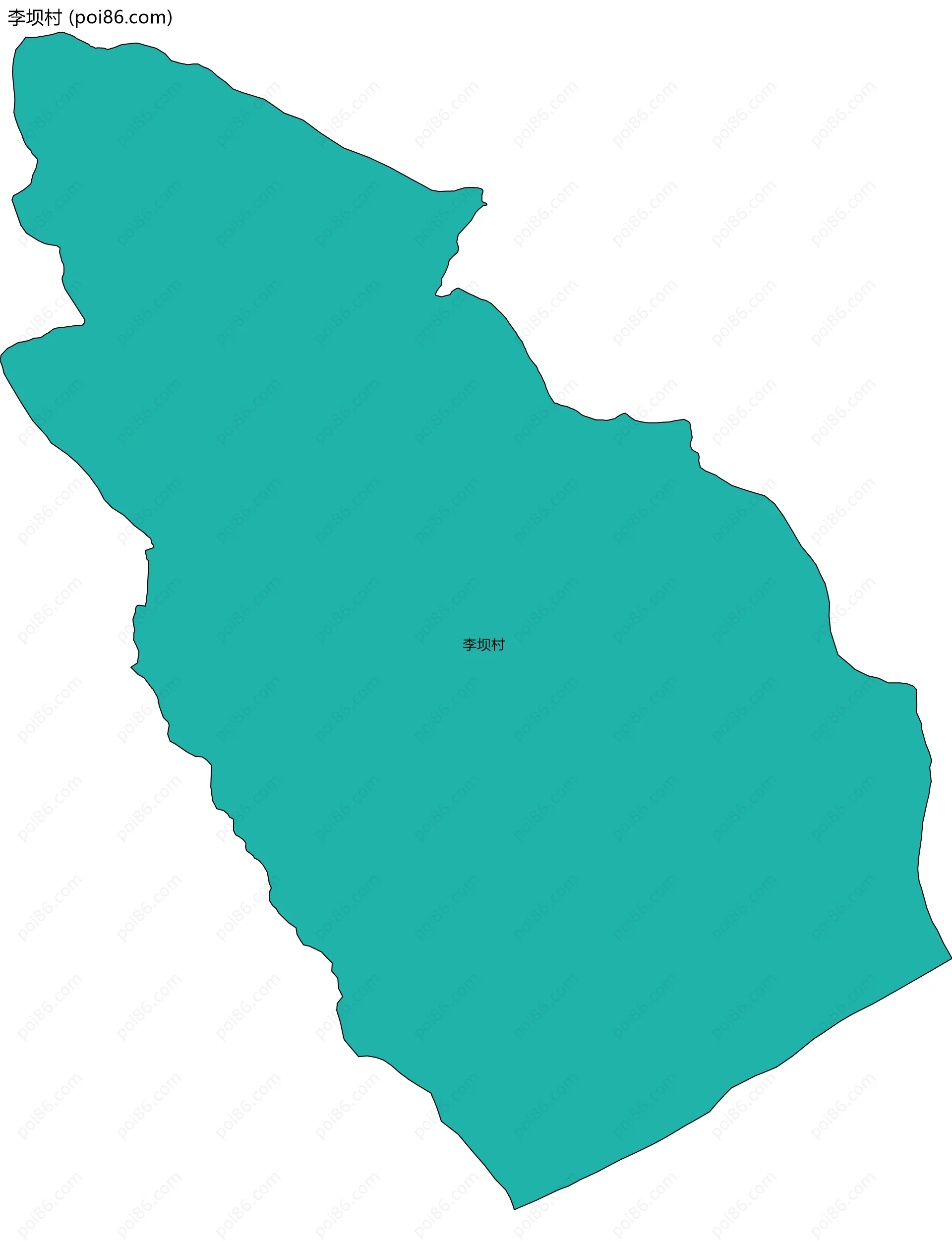李坝村边界地图
